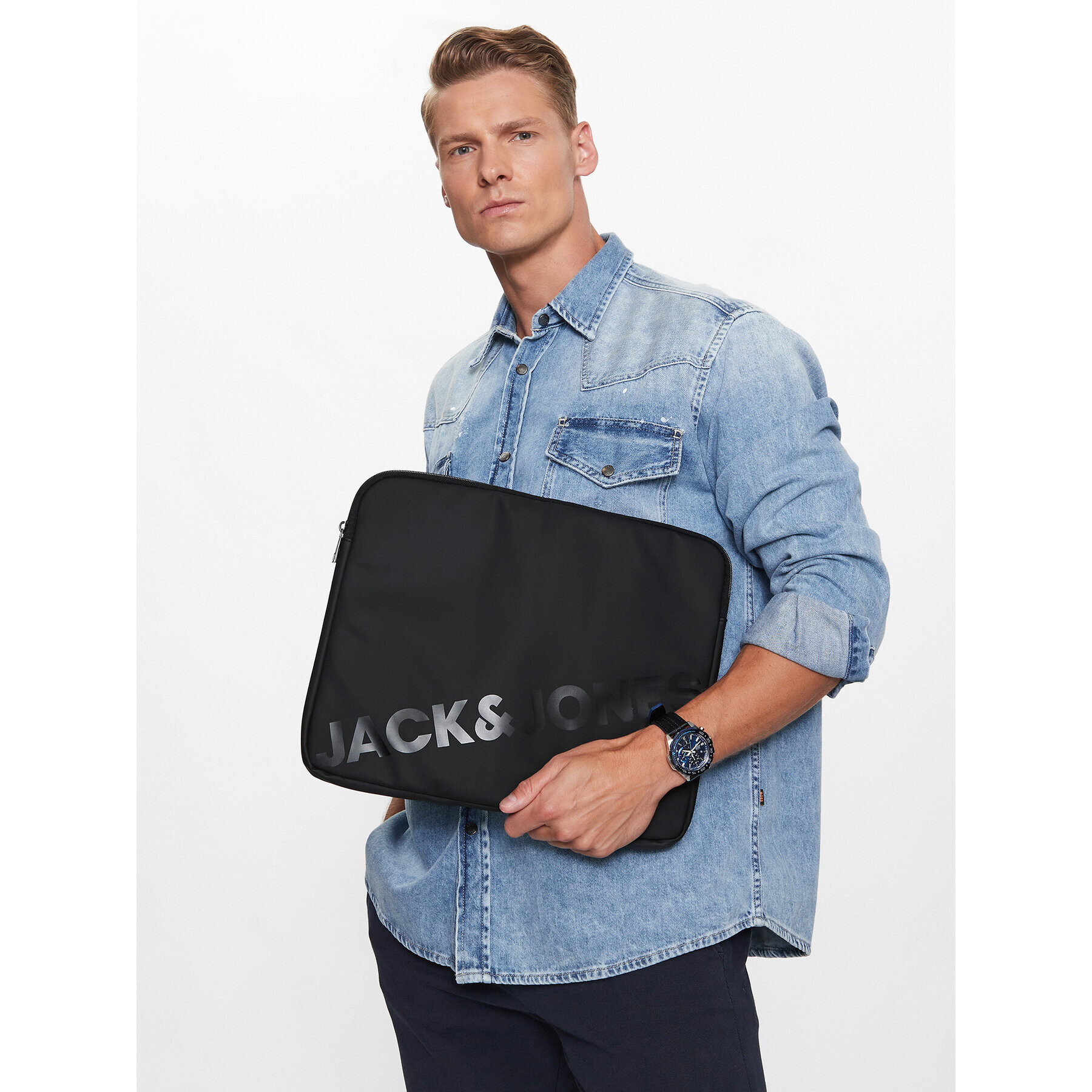 Jack&Jones Чанта за лаптоп 12229083 Черен - Pepit.bg