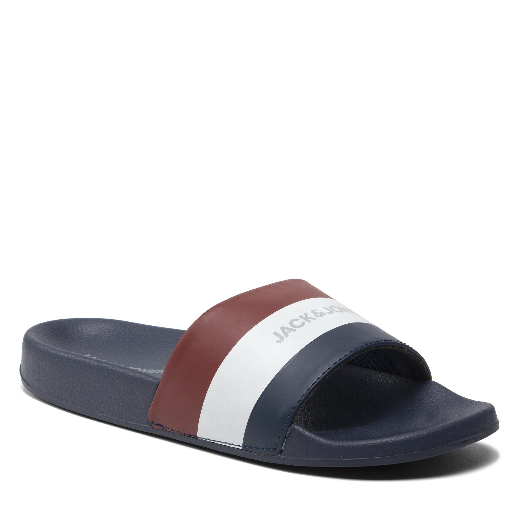 Jack&Jones Чехли Jfwhugo Stripe Slider 12203981 Тъмносин - Pepit.bg