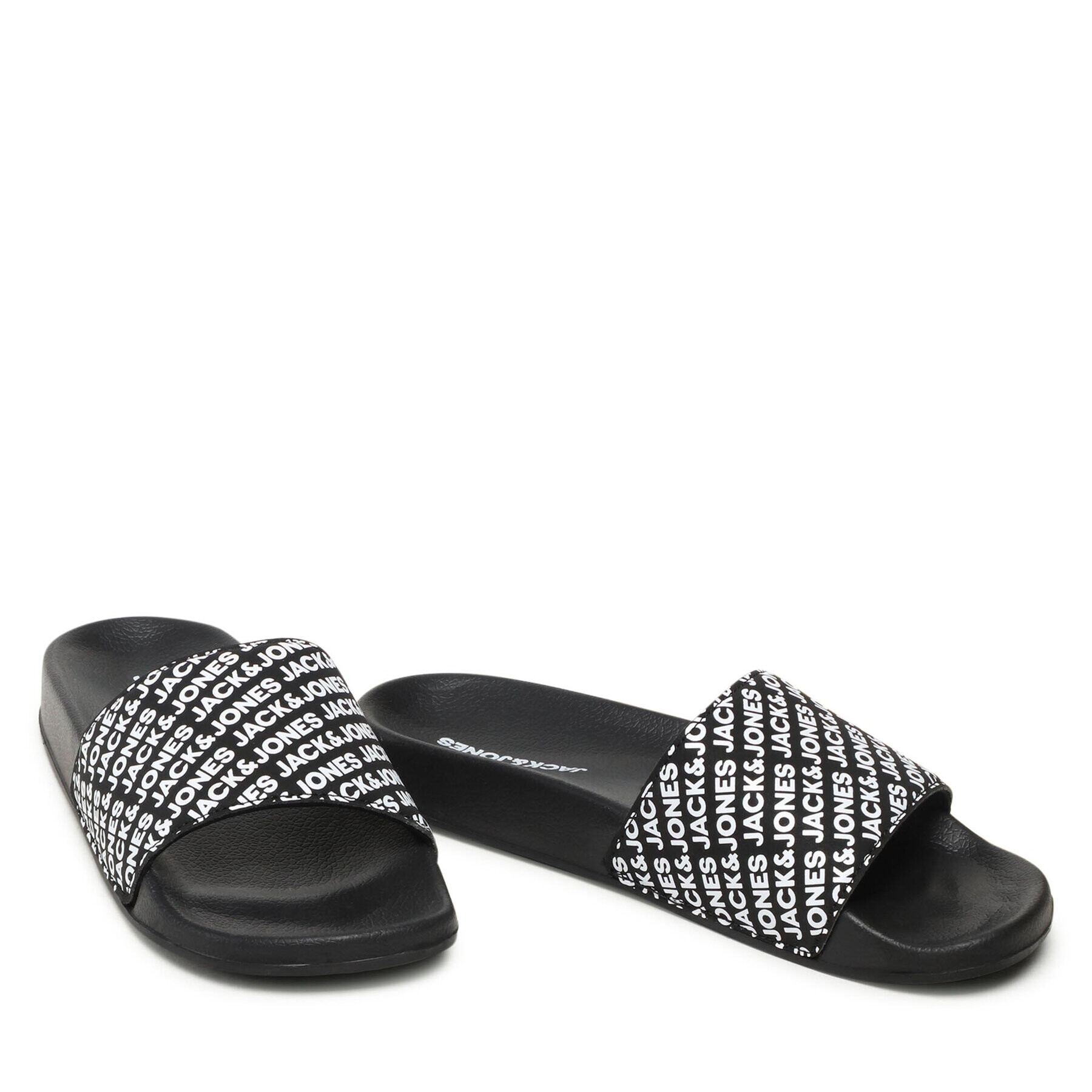 Jack&Jones Чехли Jfwlarry Slider Aop Logo 12191177 Черен - Pepit.bg