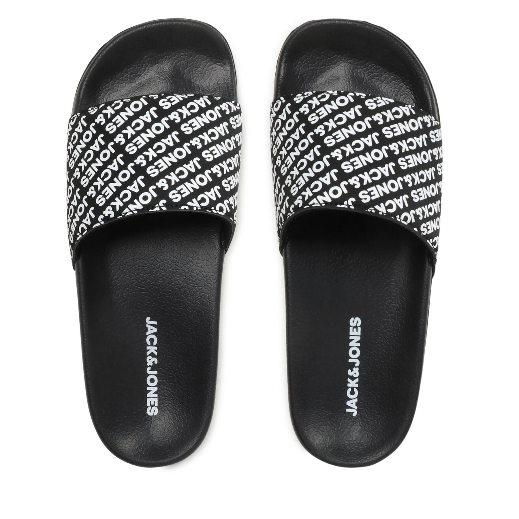 Jack&Jones Чехли Jfwlarry Slider Aop Logo 12191177 Черен - Pepit.bg