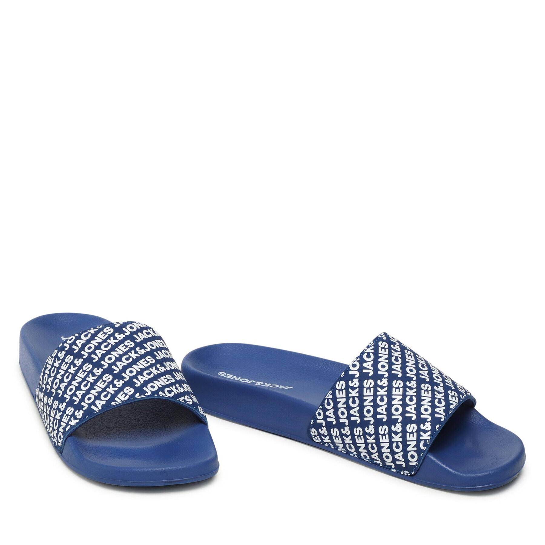 Jack&Jones Чехли Jfwlarry Slider Aop Logo 12191177 Син - Pepit.bg