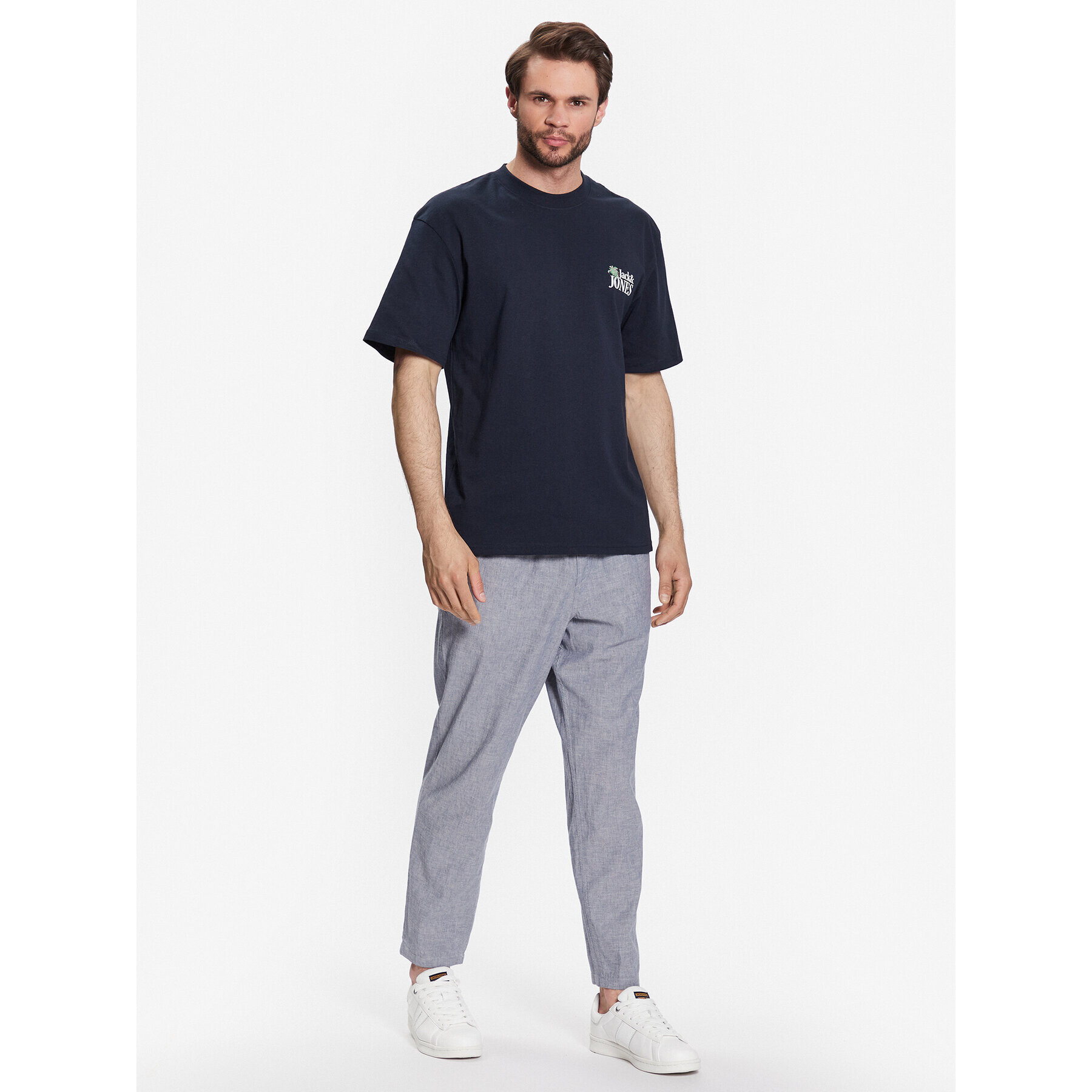 Jack&Jones Текстилни панталони Stace 12229699 Сив Relaxed Fit - Pepit.bg