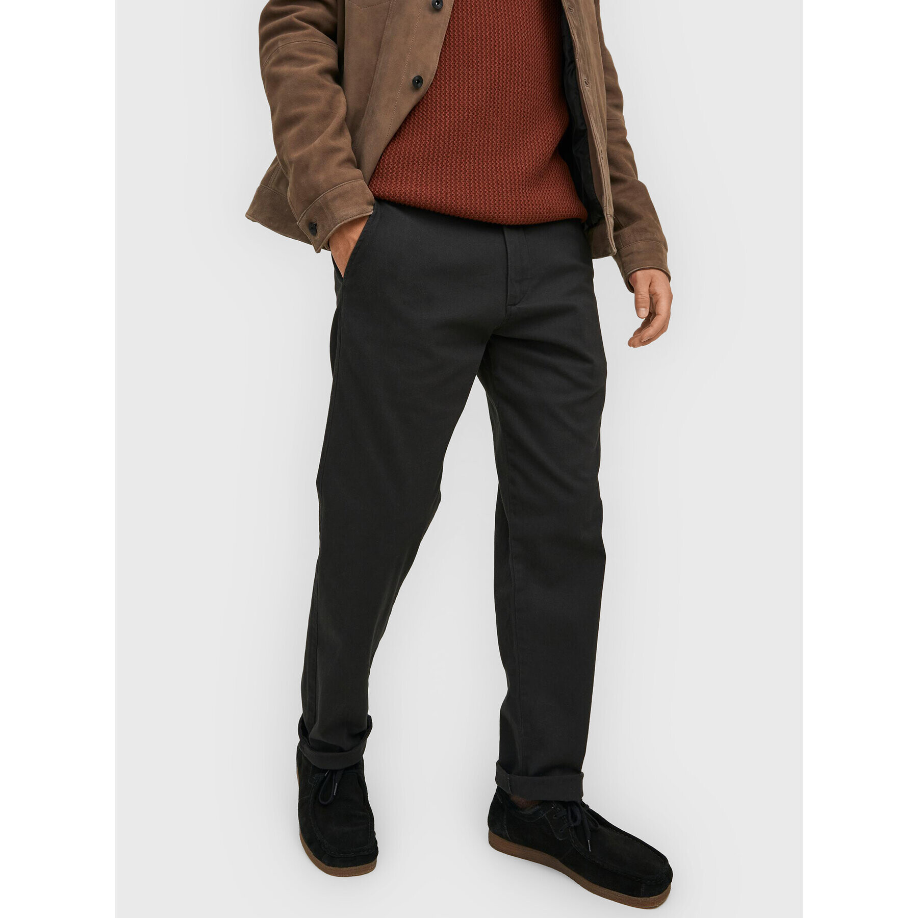 Jack&Jones Чино панталони Kane 12212936 Черен Relaxed Fit - Pepit.bg