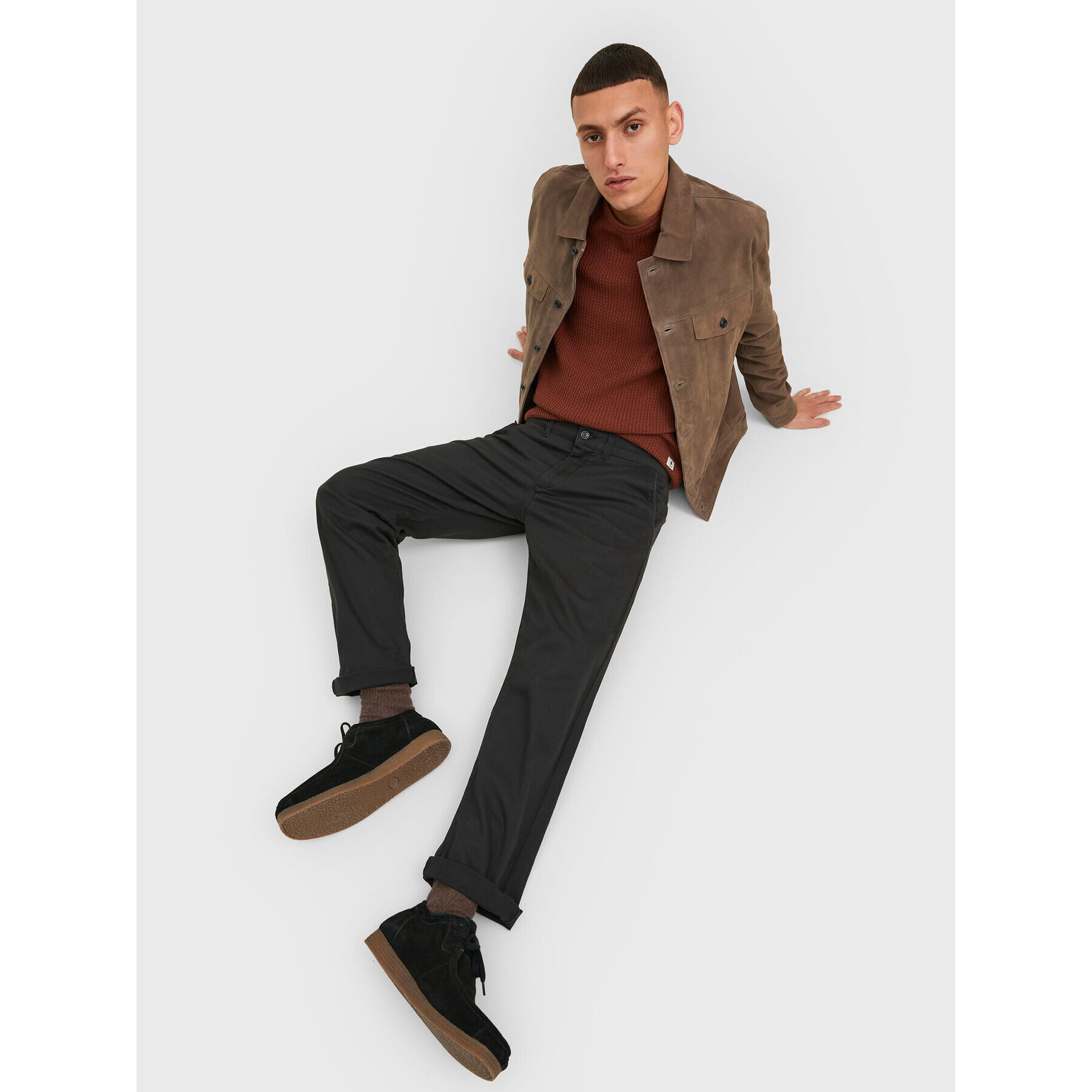 Jack&Jones Чино панталони Kane 12212936 Черен Relaxed Fit - Pepit.bg