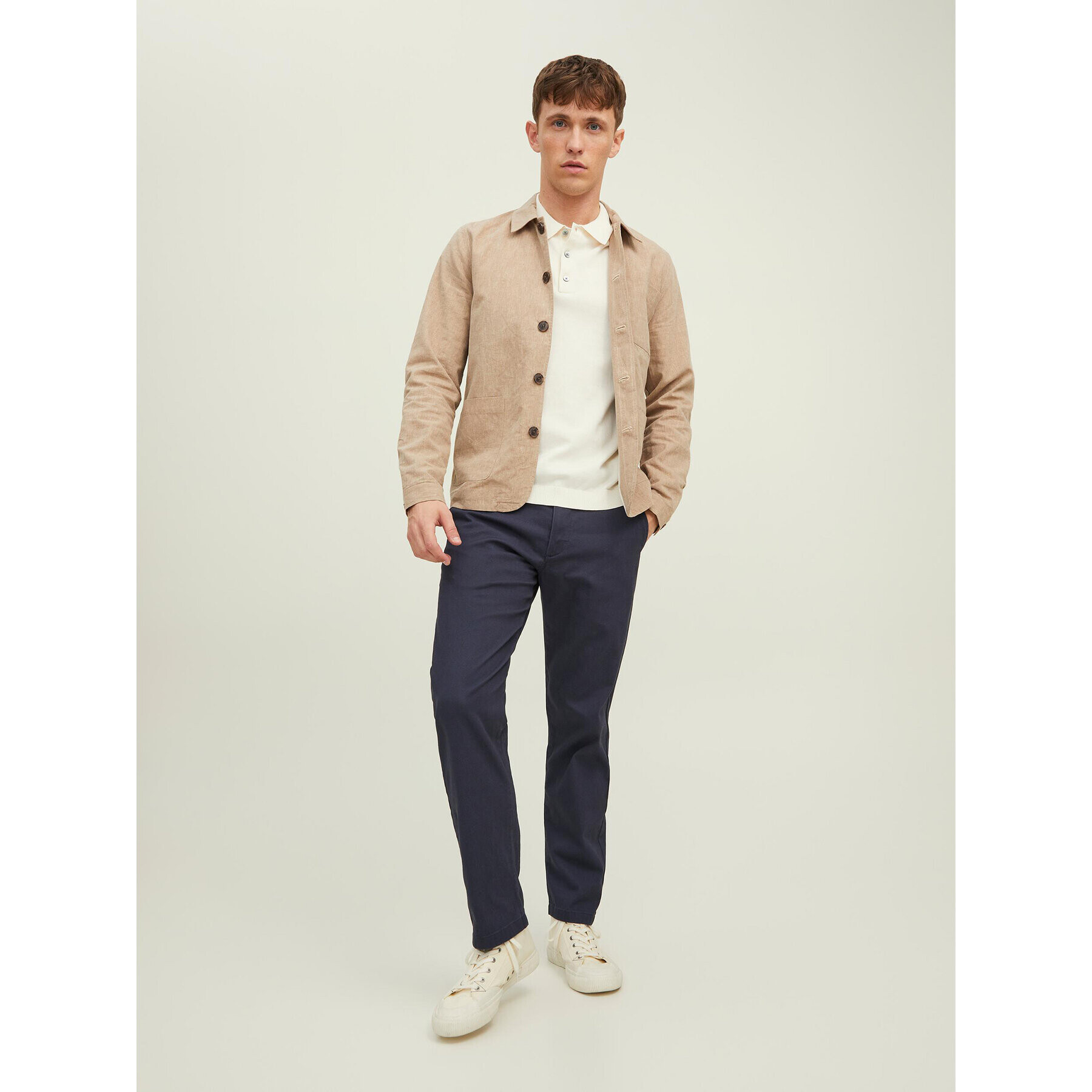 Jack&Jones Чино панталони Kane 12212937 Тъмносин Relaxed Fit - Pepit.bg