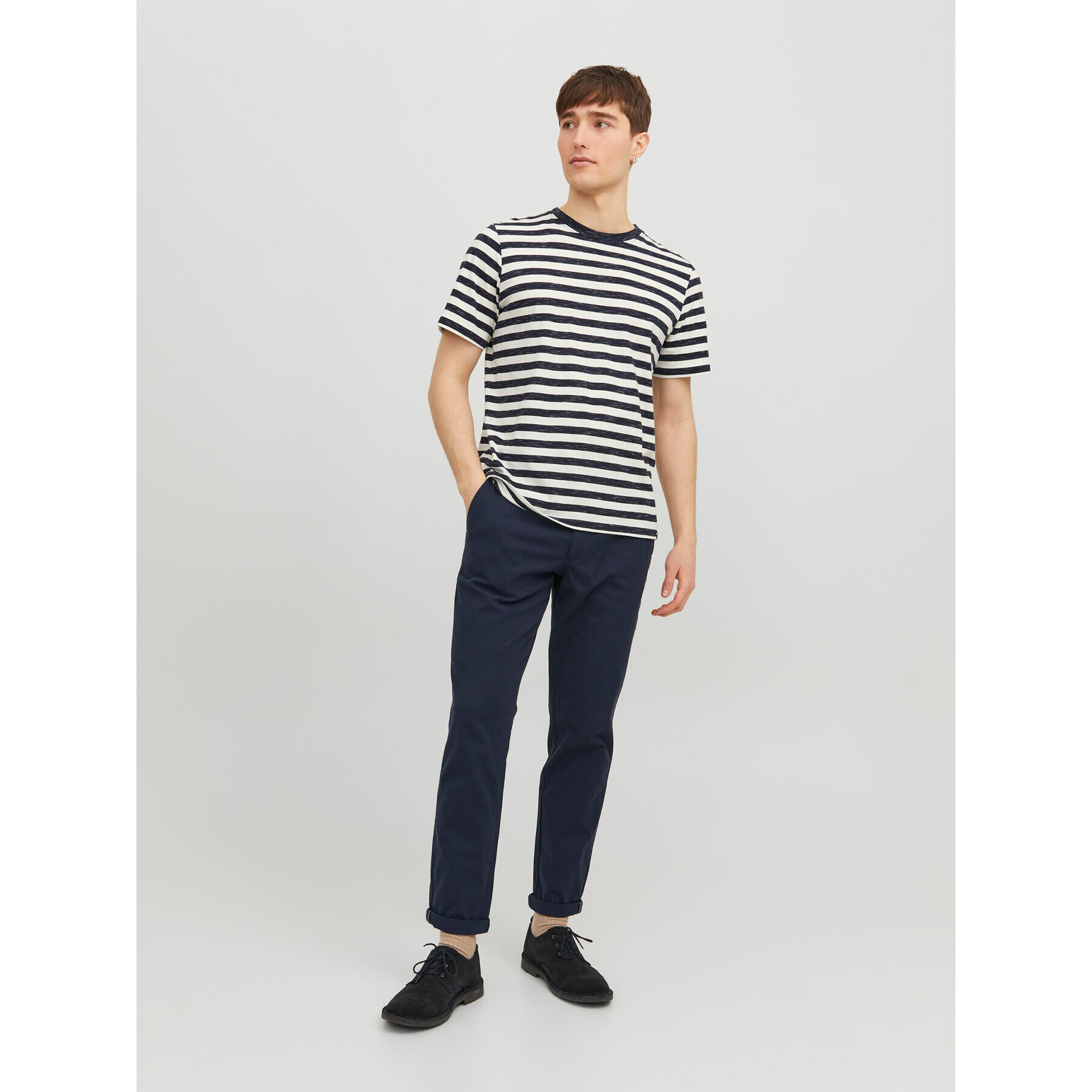 Jack&Jones Чино панталони Marco 12206198 Тъмносин Slim Fit - Pepit.bg