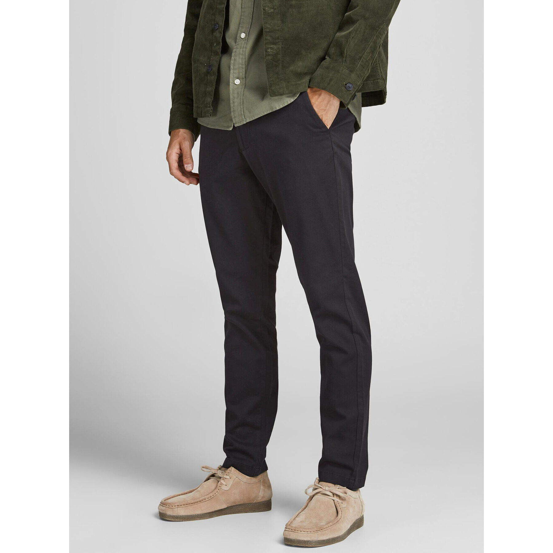 Jack&Jones Текстилни панталони Marco Dave 12174152 Черен Slim Fit - Pepit.bg