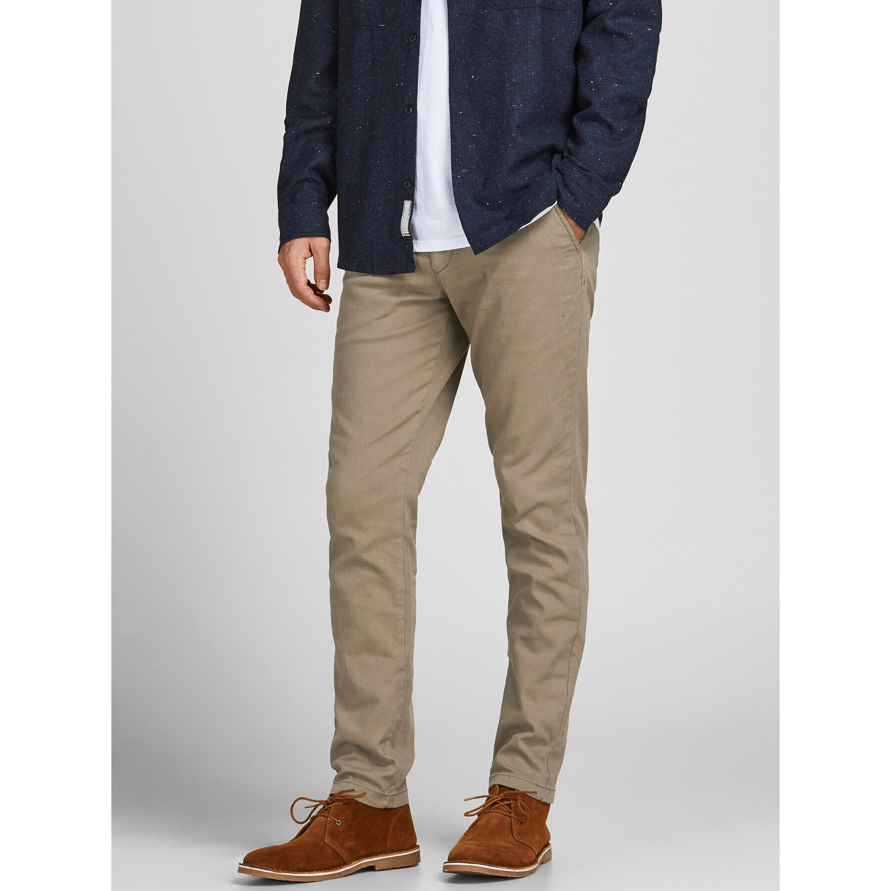 Jack&Jones Текстилни панталони Marco Dave 12174307 Бежов Slim Fit - Pepit.bg