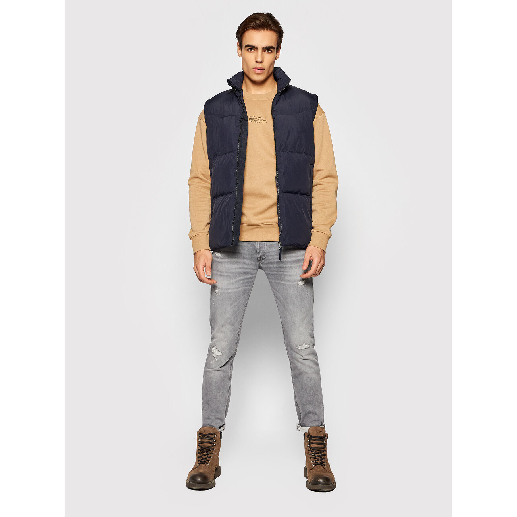 Jack&Jones Дънки Glenn 12194540 Сив Slim Fit - Pepit.bg