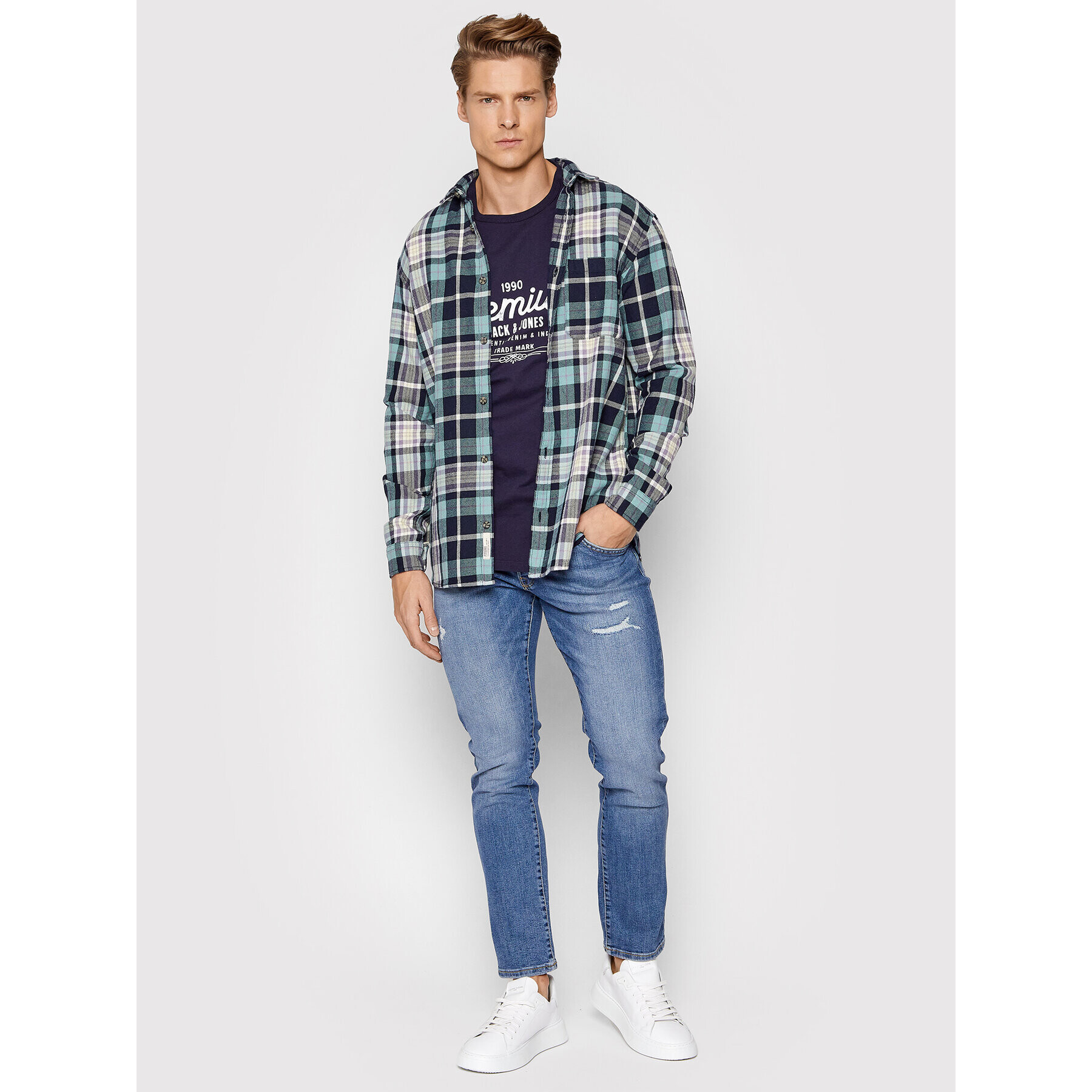 Jack&Jones Дънки Glenn 12201647 Син Slim Fit - Pepit.bg