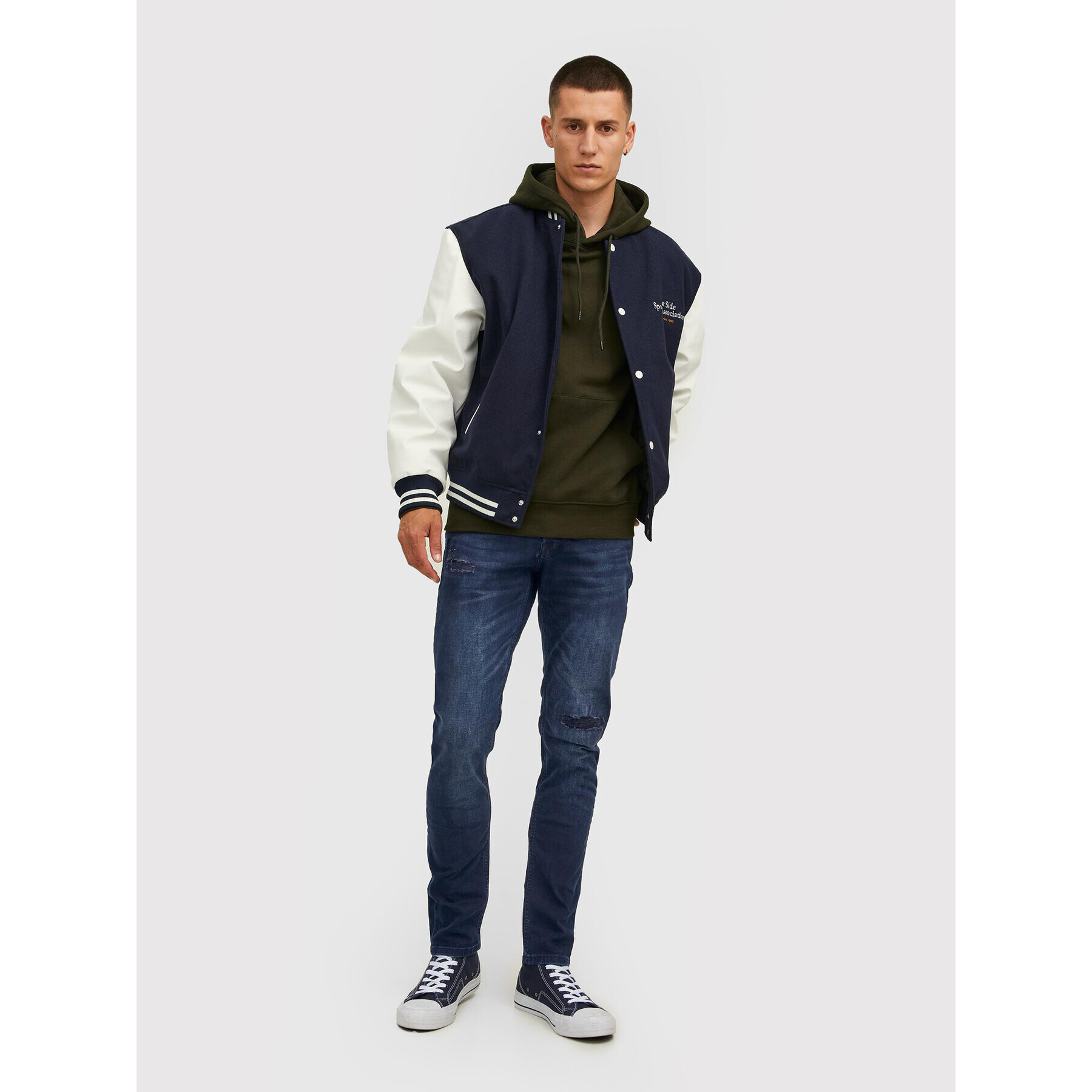 Jack&Jones Дънки Glenn 12212775 Тъмносин Slim Fit - Pepit.bg