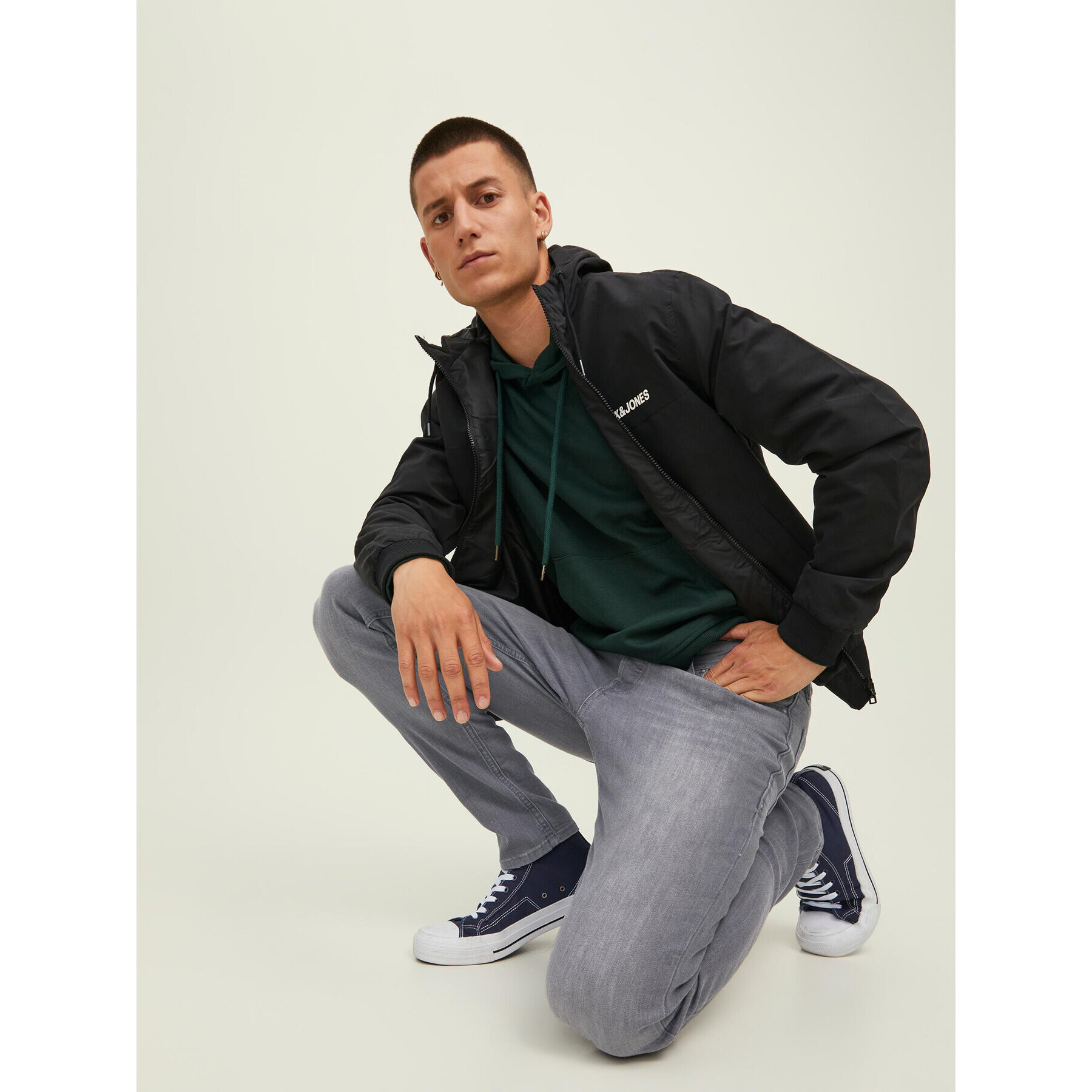 Jack&Jones Дънки Glenn 12212785 Сив Slim Fit - Pepit.bg