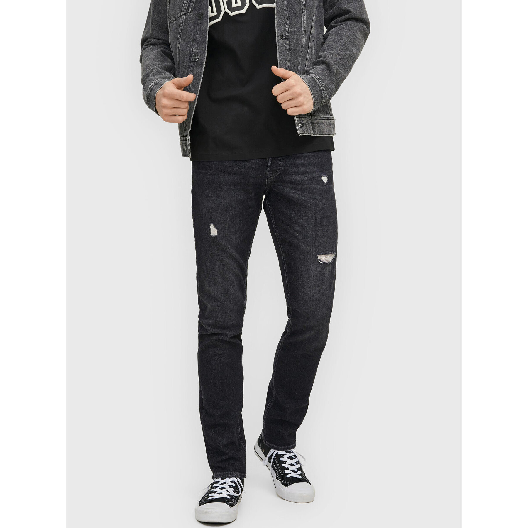 Jack&Jones Дънки Glenn 12213194 Черен Slim Fit - Pepit.bg