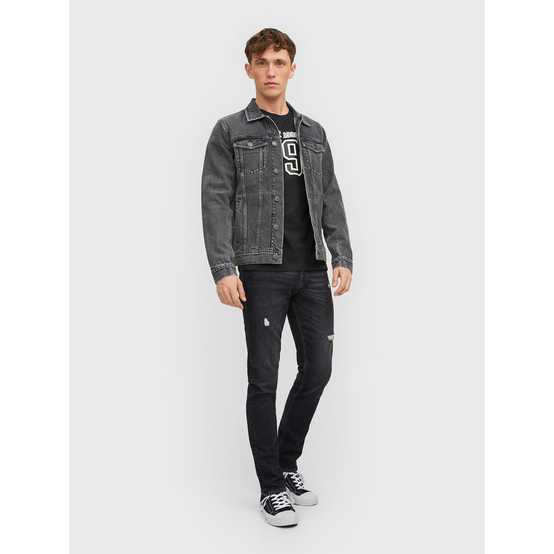 Jack&Jones Дънки Glenn 12213194 Черен Slim Fit - Pepit.bg