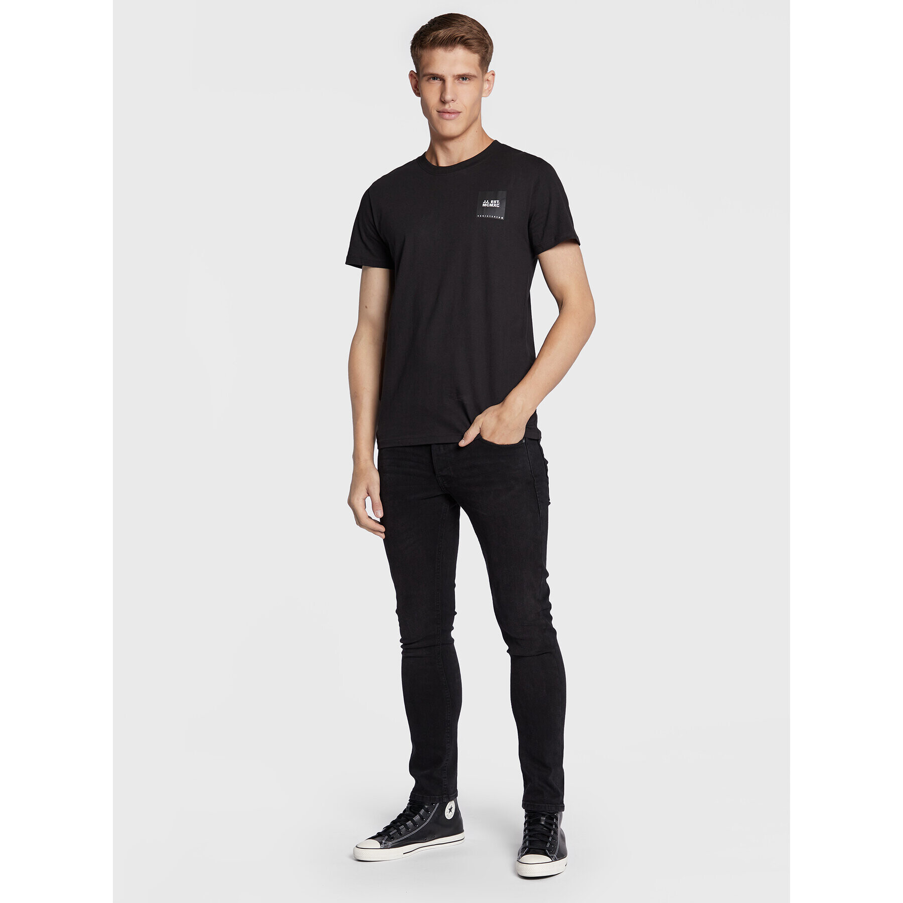 Jack&Jones Дънки Glenn 12213610 Черен Slim Fit - Pepit.bg