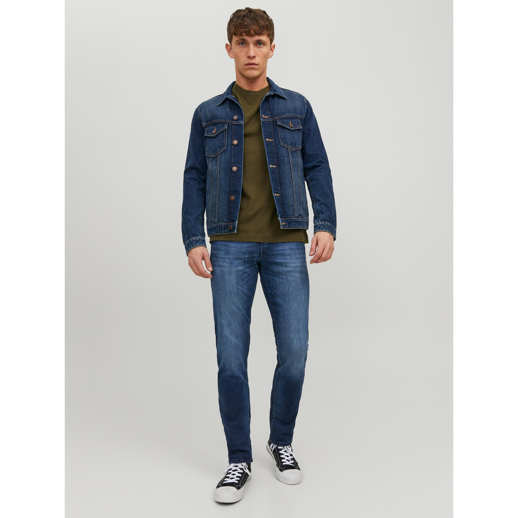 Jack&Jones Дънки Glenn 12214782 Тъмносин Slim Fit - Pepit.bg