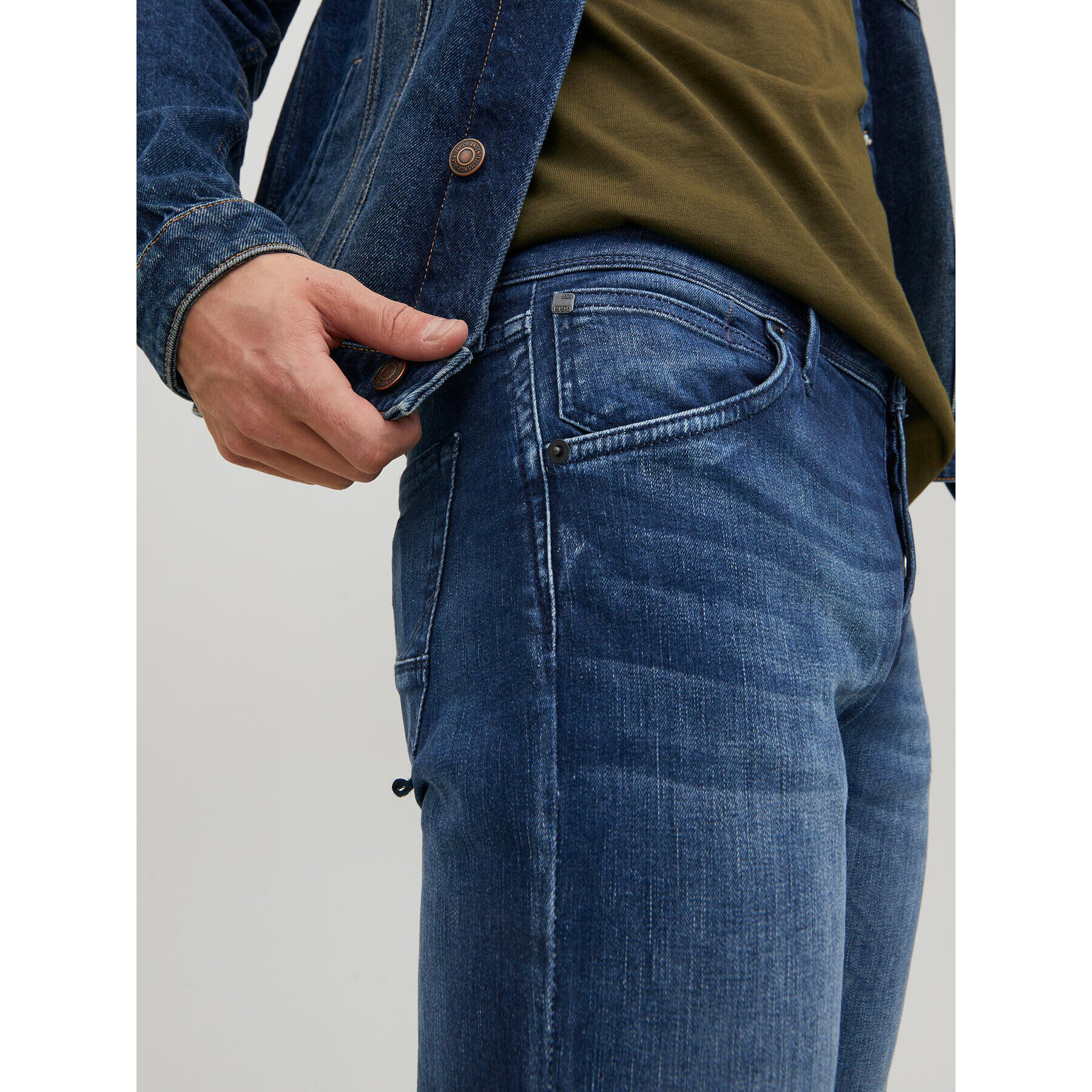 Jack&Jones Дънки Glenn 12214782 Тъмносин Slim Fit - Pepit.bg