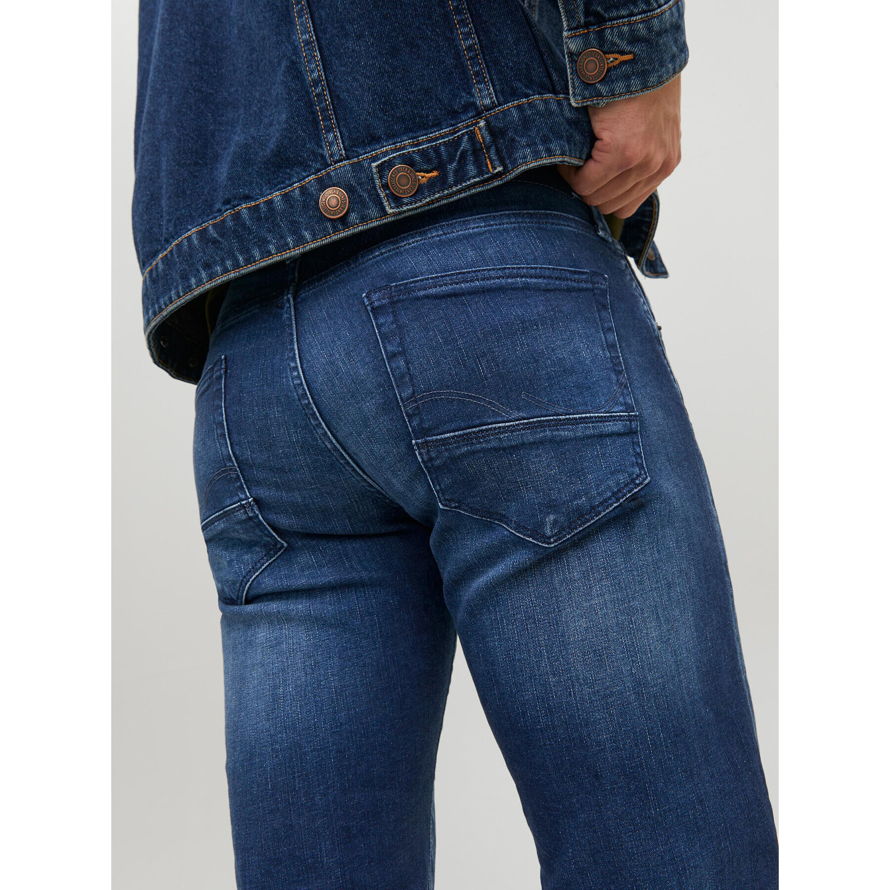 Jack&Jones Дънки Glenn 12214782 Тъмносин Slim Fit - Pepit.bg