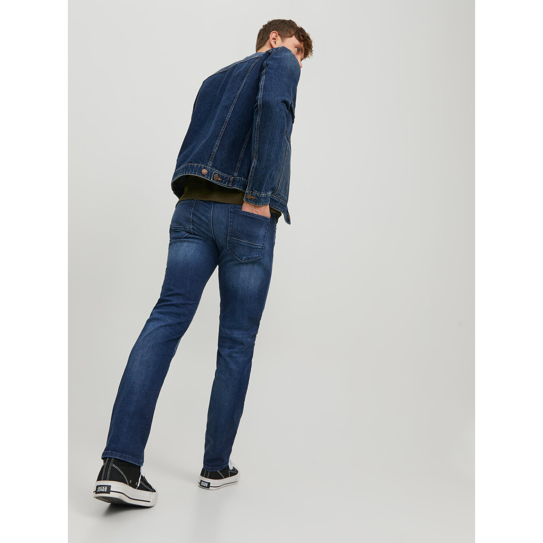 Jack&Jones Дънки Glenn 12214782 Тъмносин Slim Fit - Pepit.bg