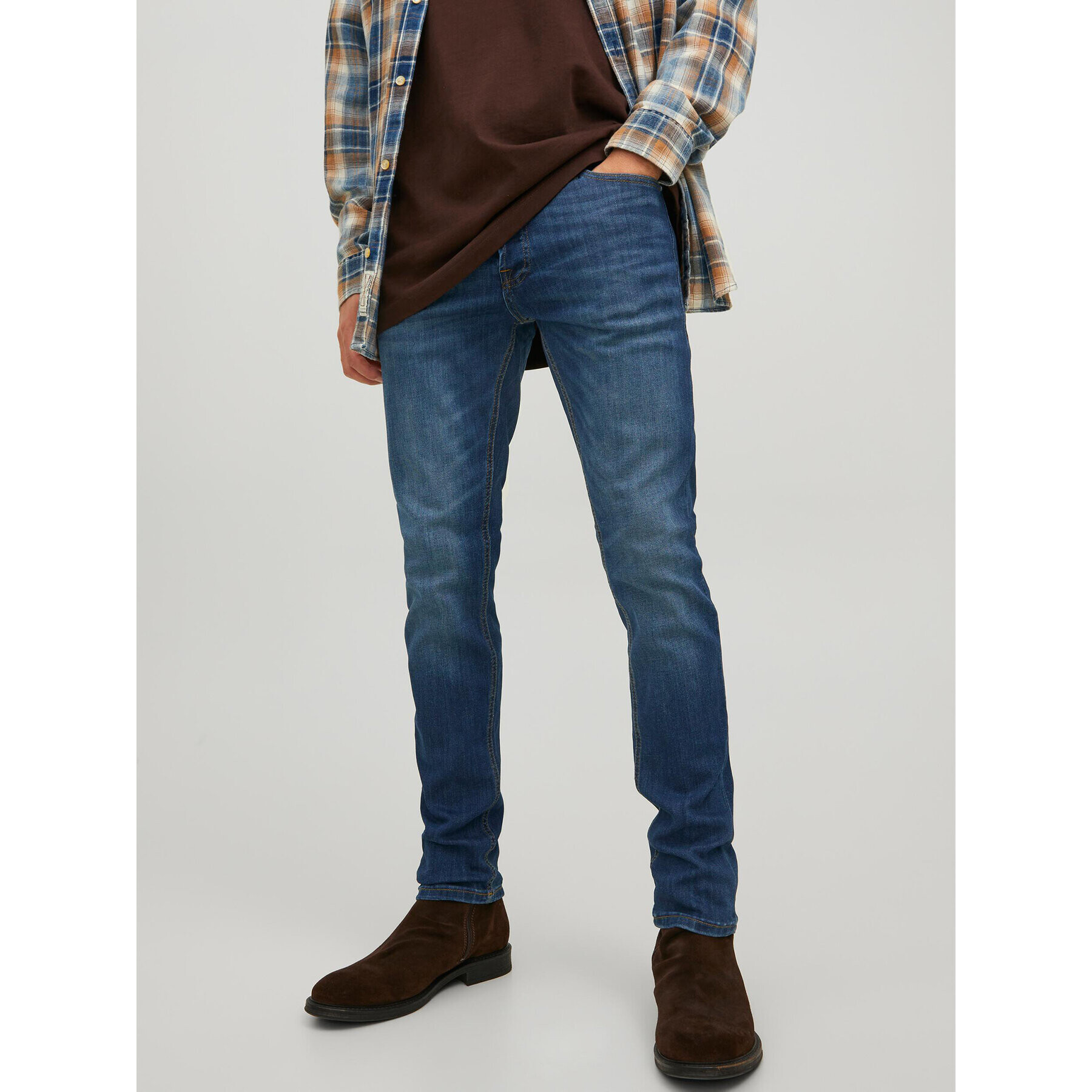 Jack&Jones Дънки Glenn 12224987 Тъмносин Slim Fit - Pepit.bg