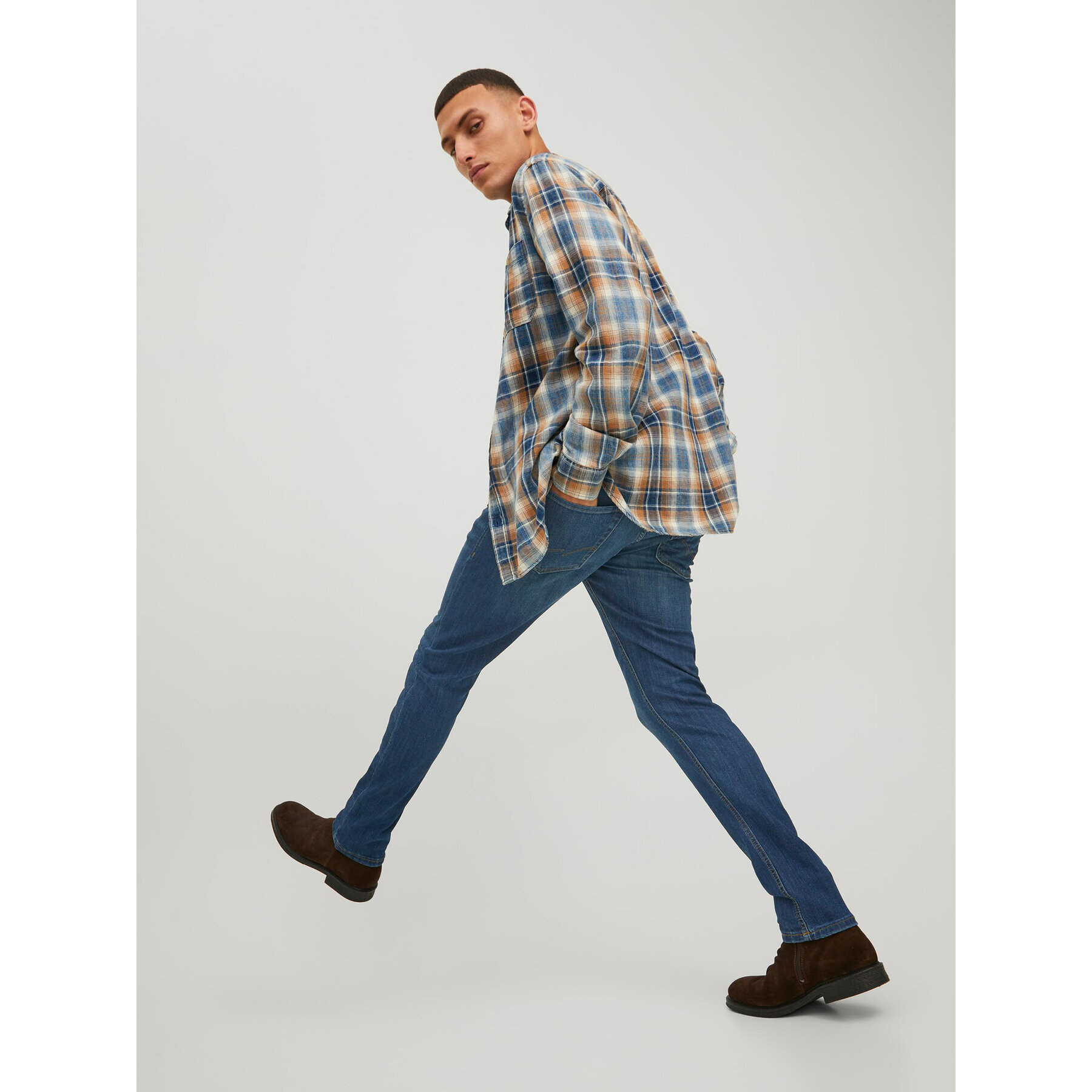 Jack&Jones Дънки Glenn 12224987 Тъмносин Slim Fit - Pepit.bg