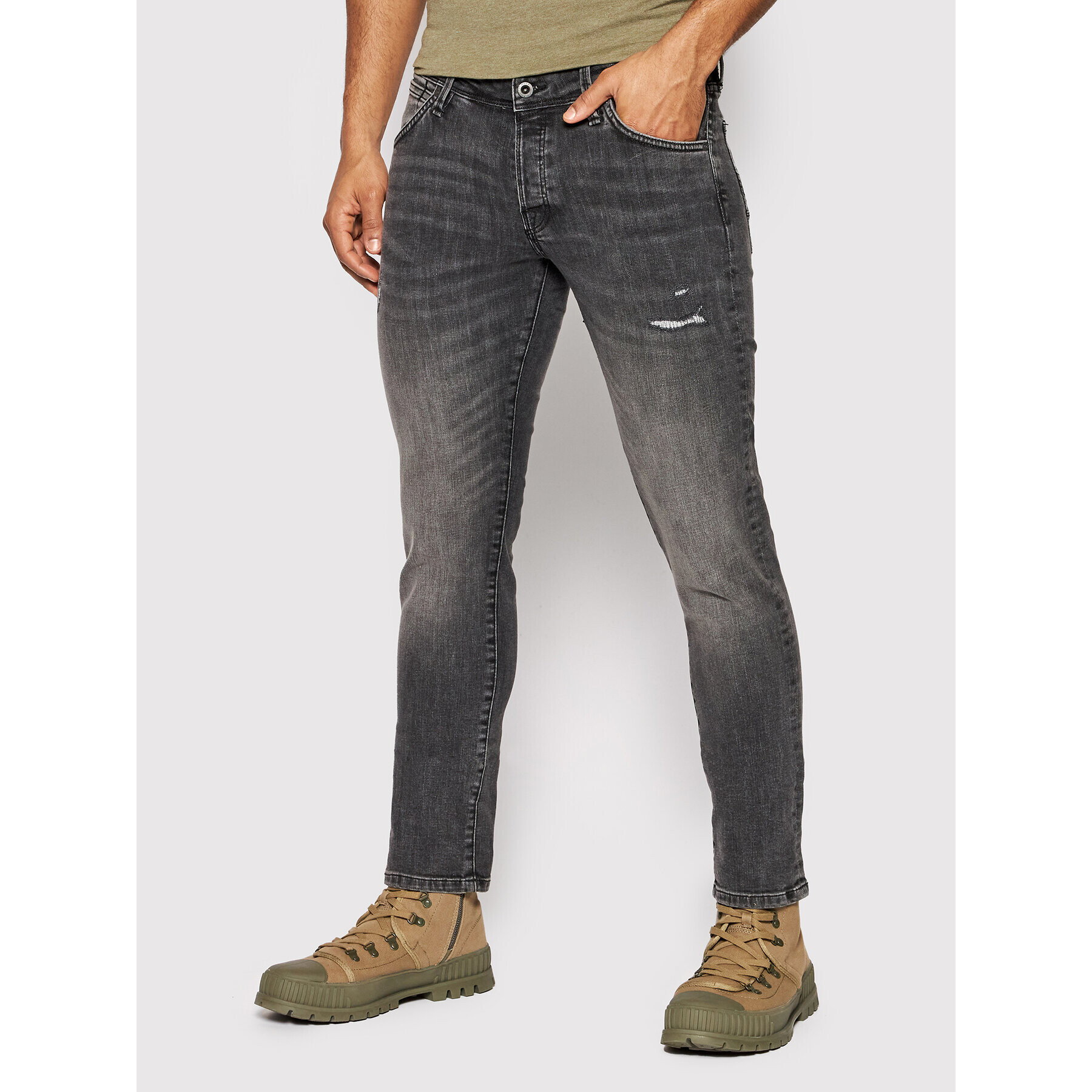 Jack&Jones Дънки Glenn Fox 12201709 Сив Slim Fit - Pepit.bg