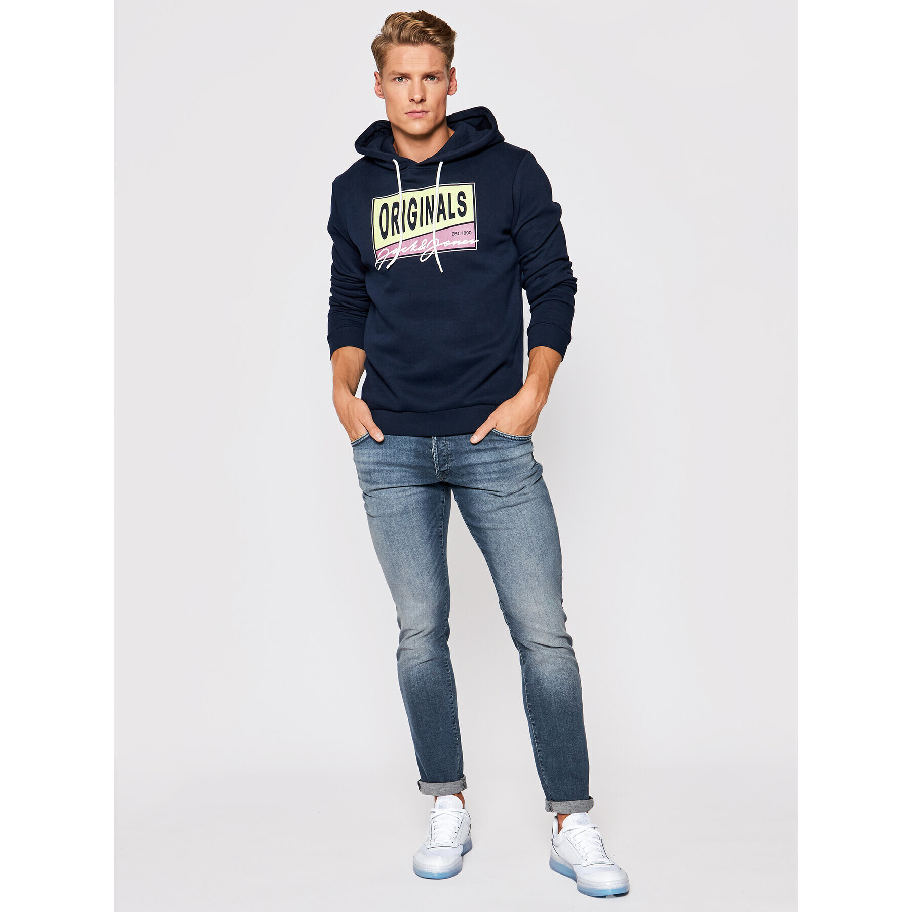 Jack&Jones Дънки Glenn Fox Agi 12190837 Тъмносин Slim Fit - Pepit.bg