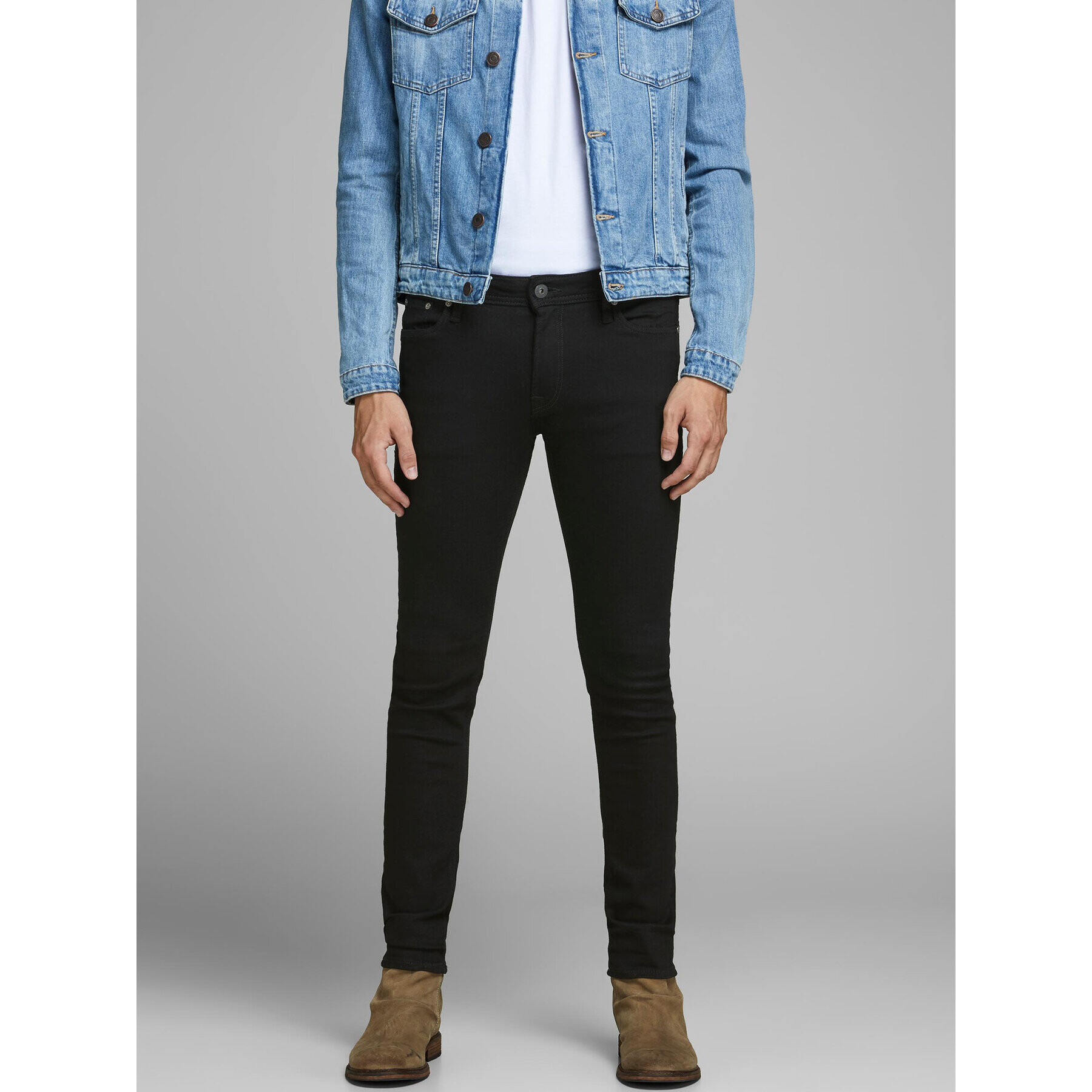 Jack&Jones Дънки Liam 12109952 Черен Skinny Fit - Pepit.bg