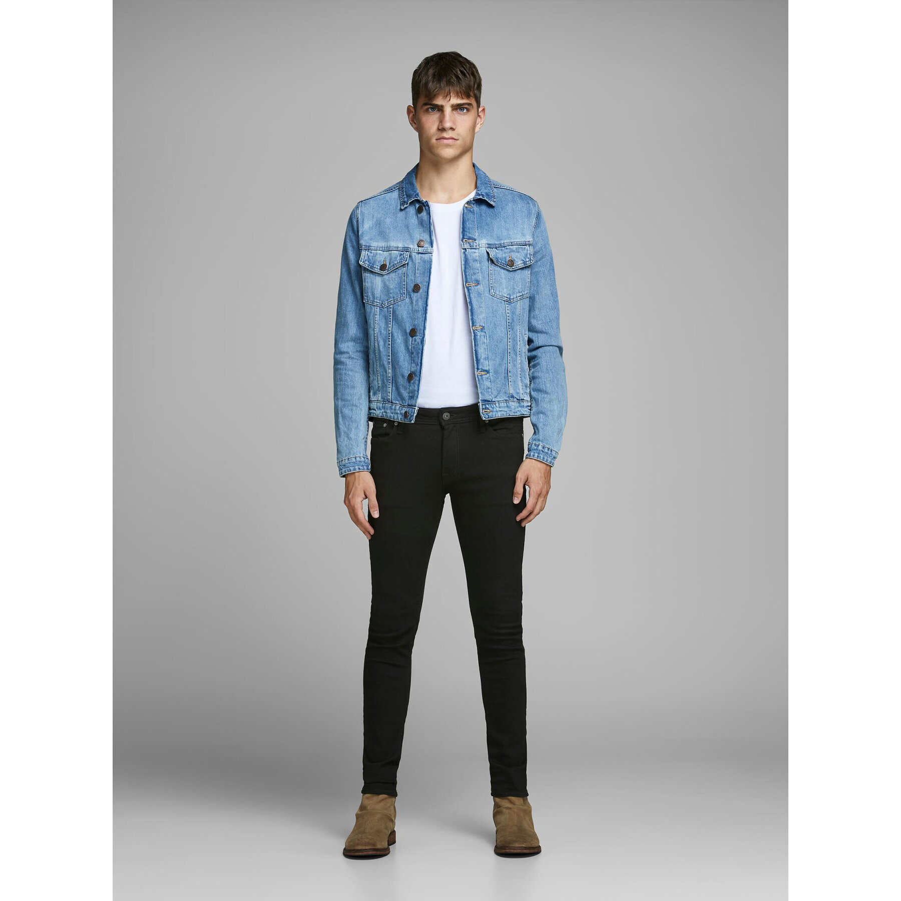 Jack&Jones Дънки Liam 12109952 Черен Skinny Fit - Pepit.bg