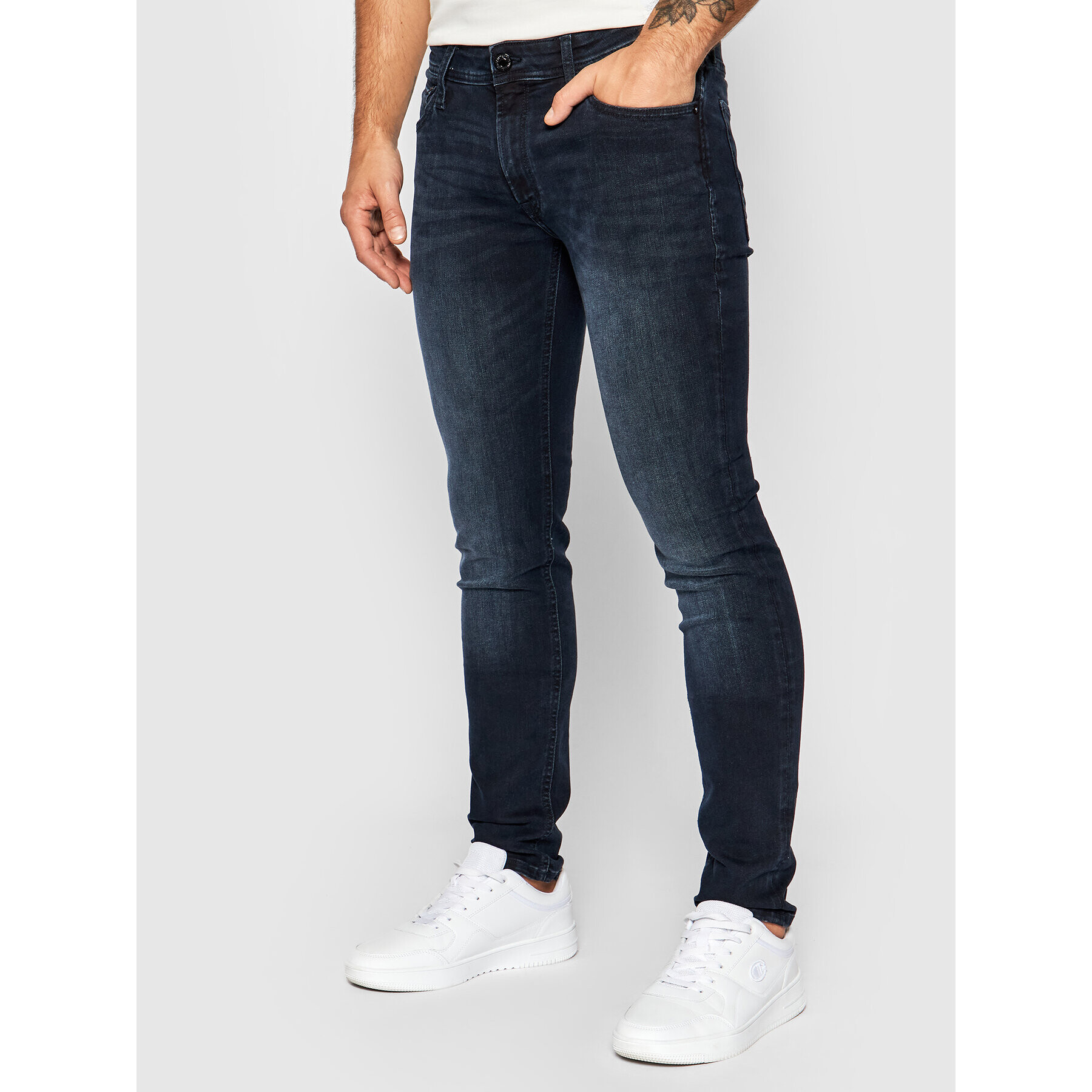 Jack&Jones Дънки Liam Original Agi 12166852 Тъмносин Skinny Fit - Pepit.bg