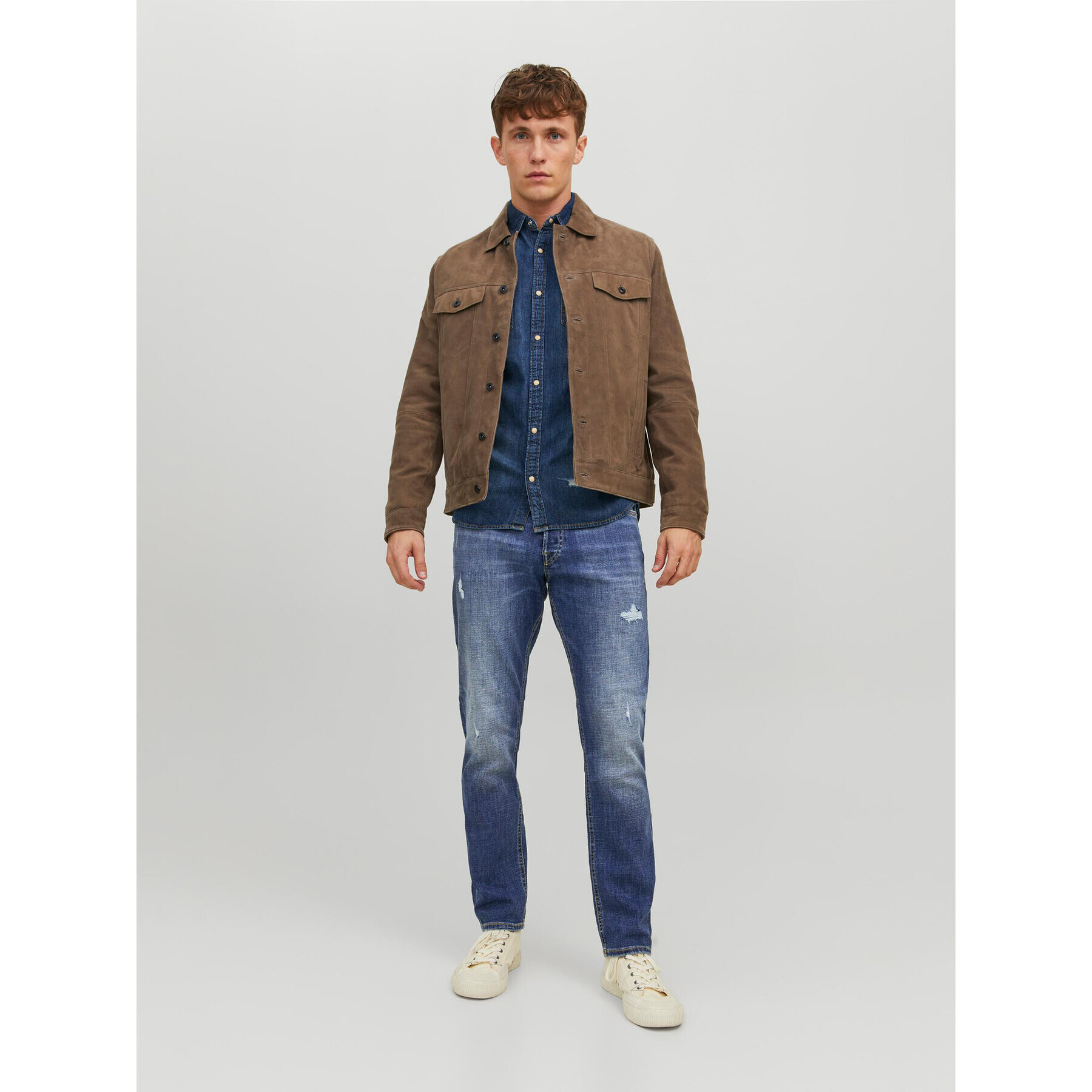 Jack&Jones Дънки Tim 12213158 Син Slim Fit - Pepit.bg