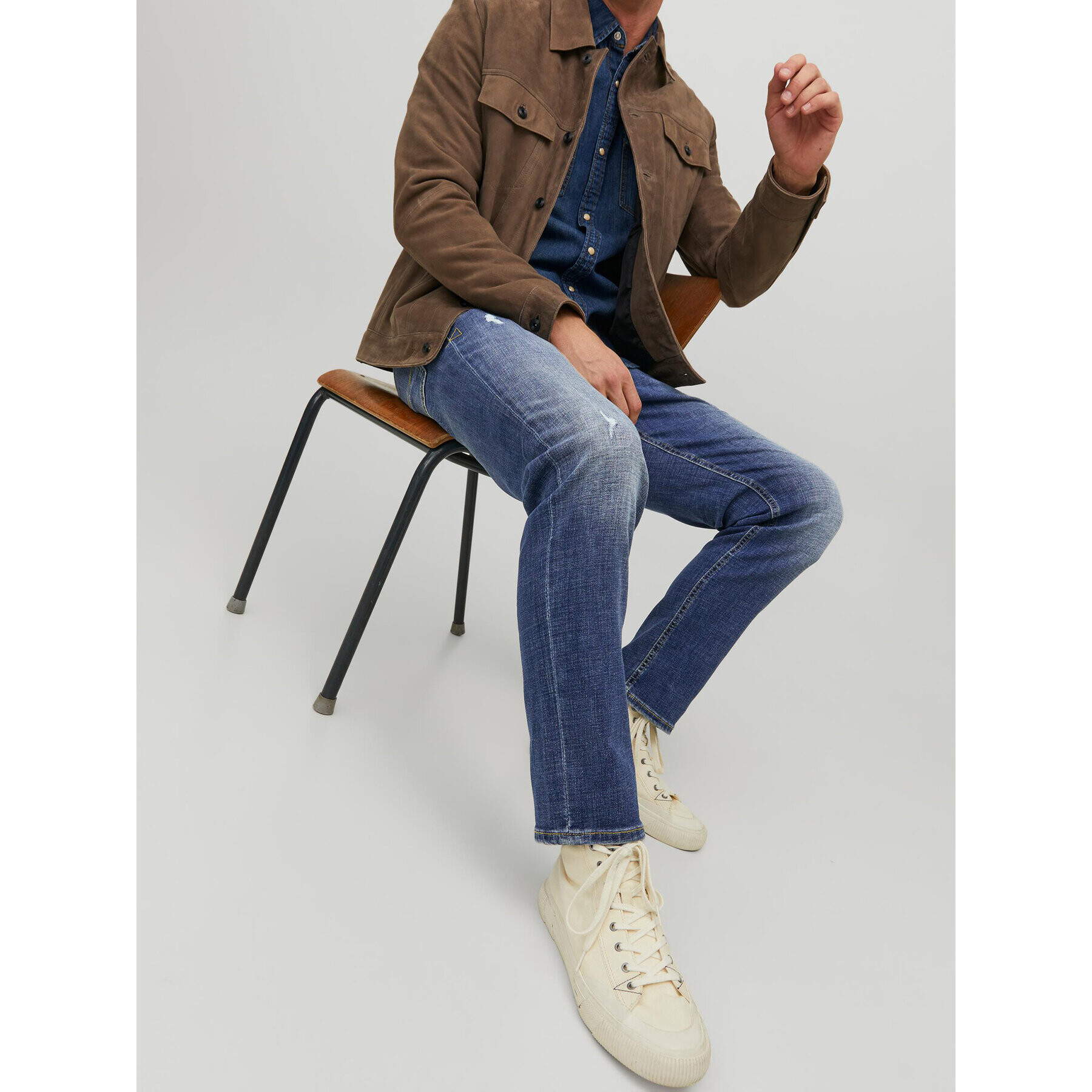 Jack&Jones Дънки Tim 12213158 Син Slim Fit - Pepit.bg
