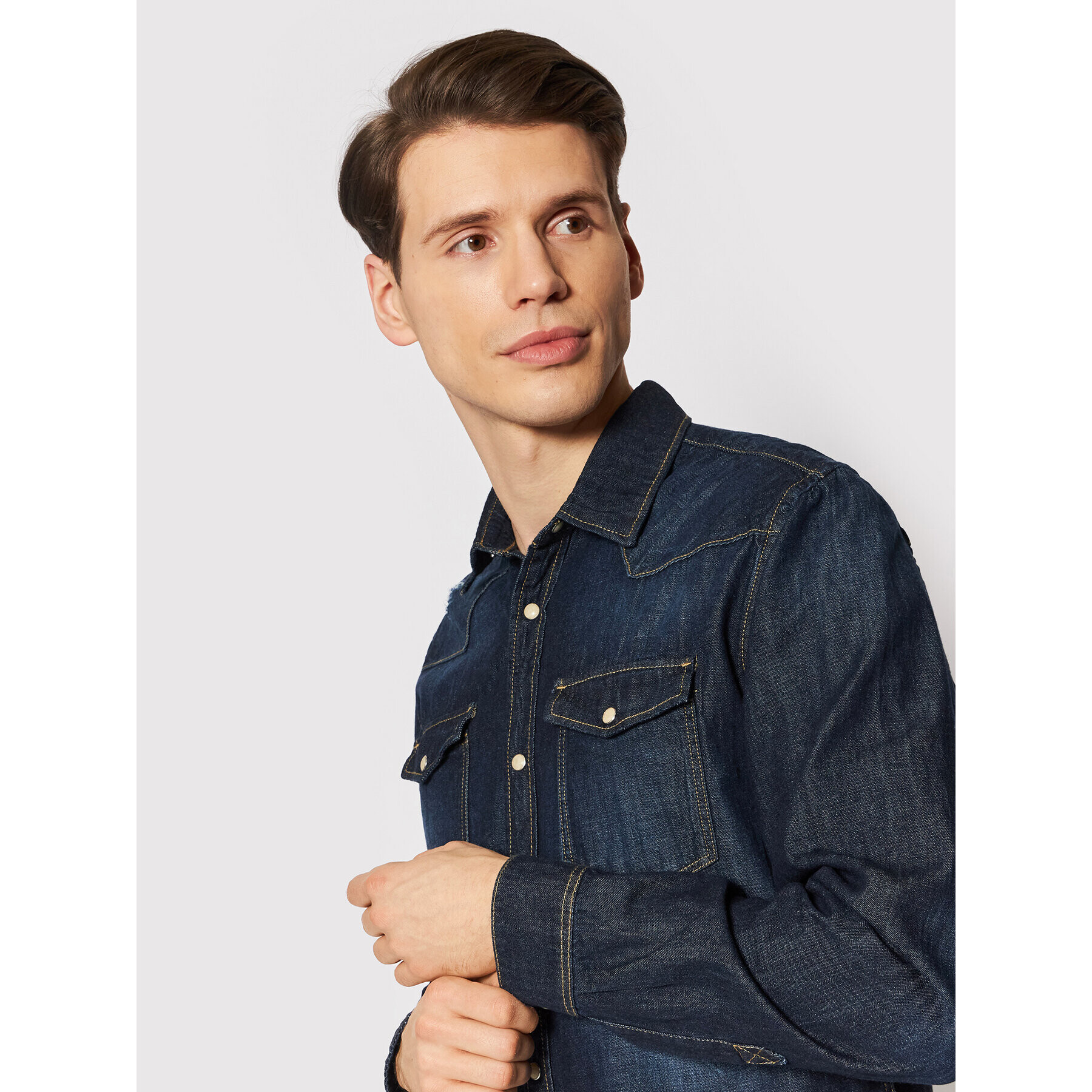 Jack&Jones дънкова риза Sheridan Break 12188543 Тъмносин Regular Fit - Pepit.bg