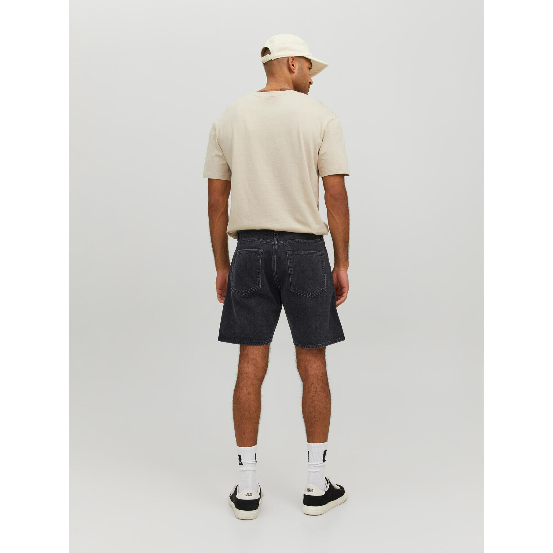 Jack&Jones Дънкови шорти Chris 12231118 Черен Relaxed Fit - Pepit.bg
