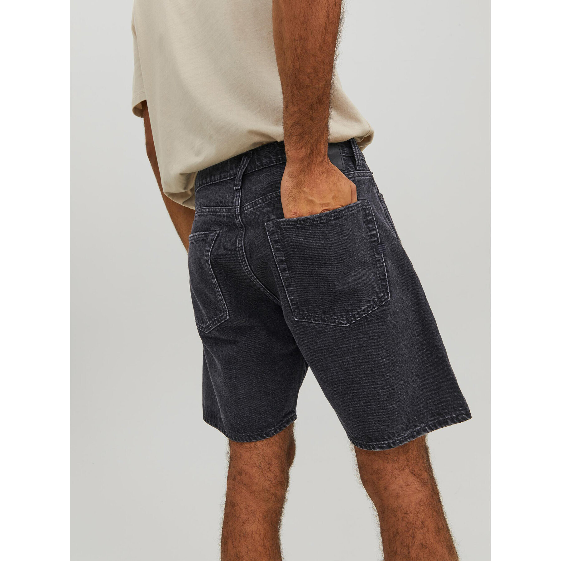 Jack&Jones Дънкови шорти Chris 12231118 Черен Relaxed Fit - Pepit.bg