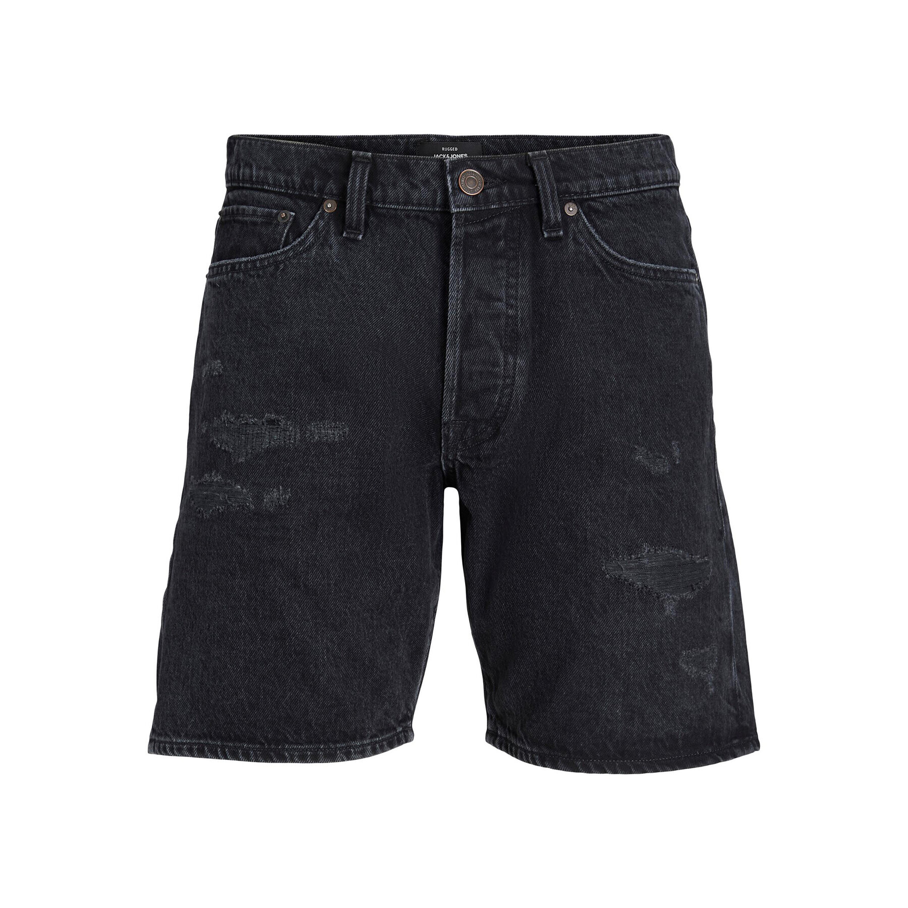 Jack&Jones Дънкови шорти Chris 12231118 Черен Relaxed Fit - Pepit.bg