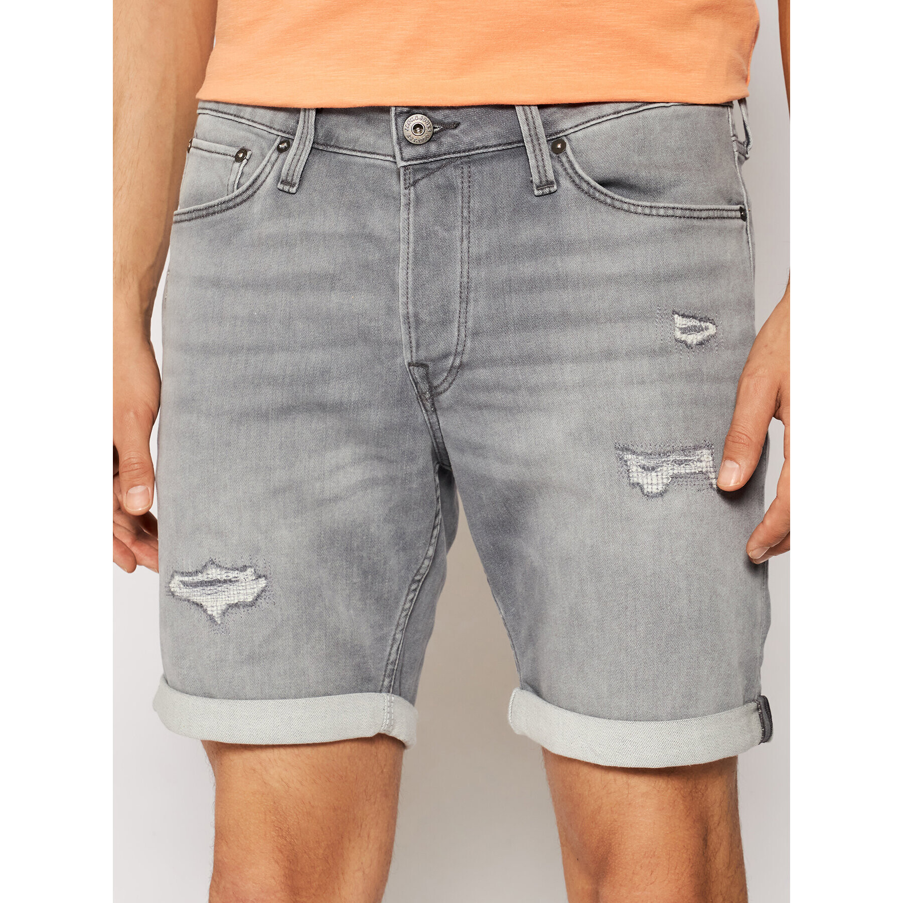 Jack&Jones Дънкови шорти Rick 12182945 Сив Regular Fit - Pepit.bg