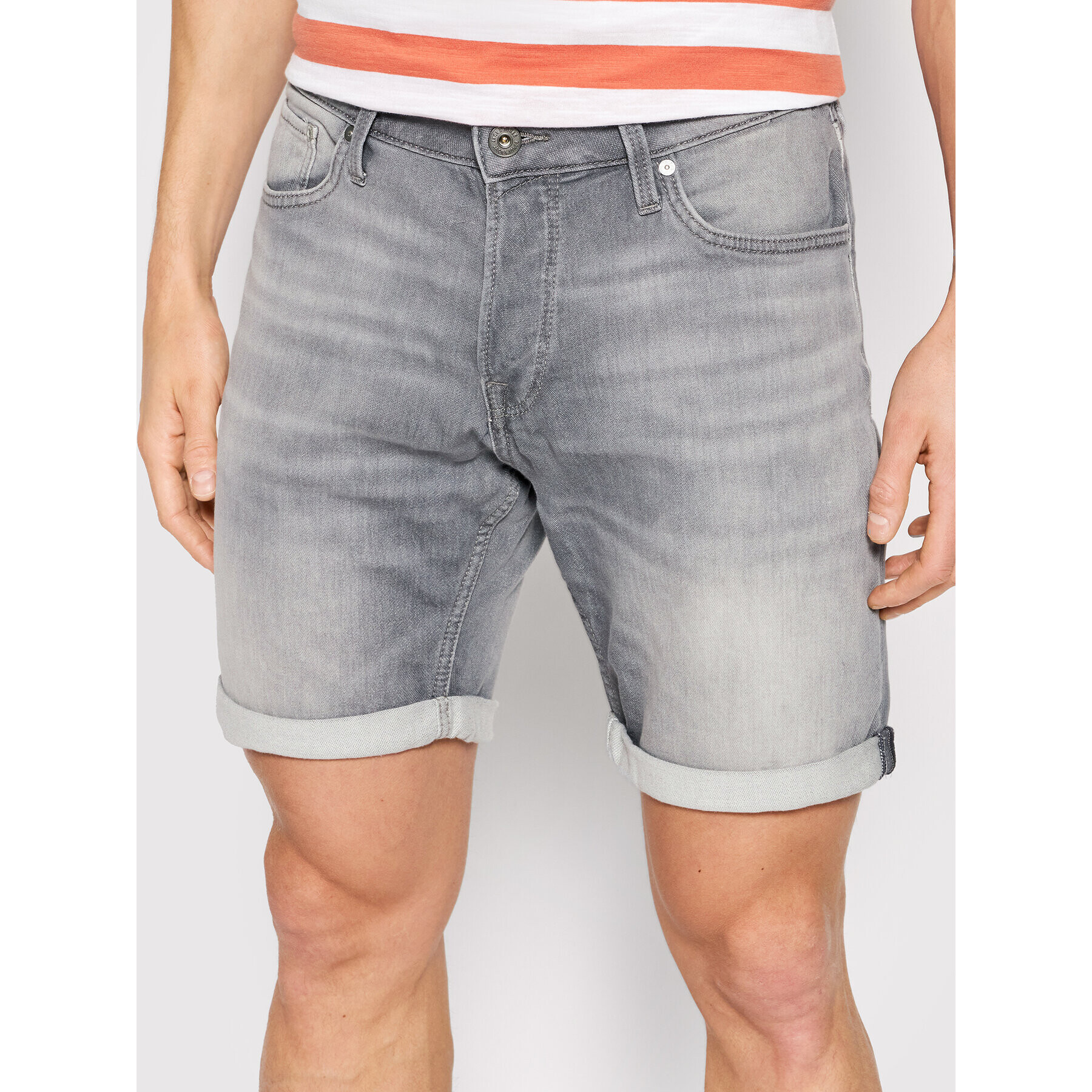 Jack&Jones Дънкови шорти Rick 12201696 Сив Regular Fit - Pepit.bg