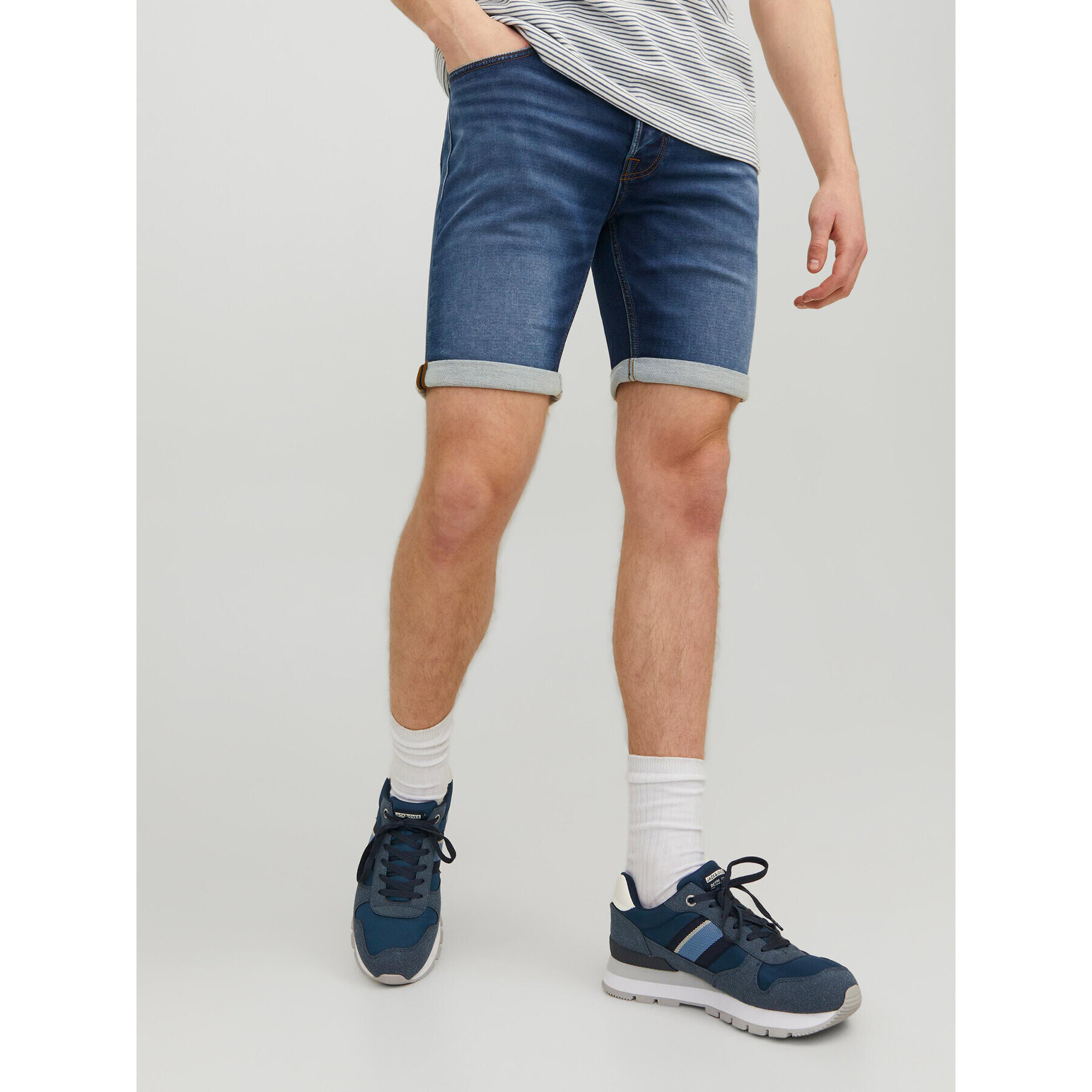 Jack&Jones Дънкови шорти Rick 12223677 Тъмносин Regular Fit - Pepit.bg