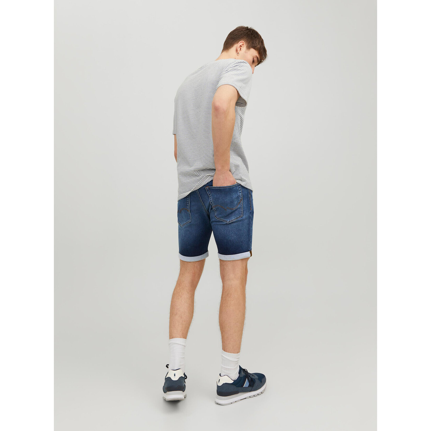 Jack&Jones Дънкови шорти Rick 12223677 Тъмносин Regular Fit - Pepit.bg