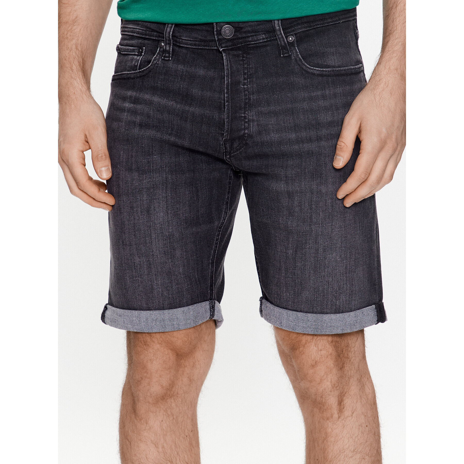 Jack&Jones Дънкови шорти Rick 12225902 Черен Regular Fit - Pepit.bg