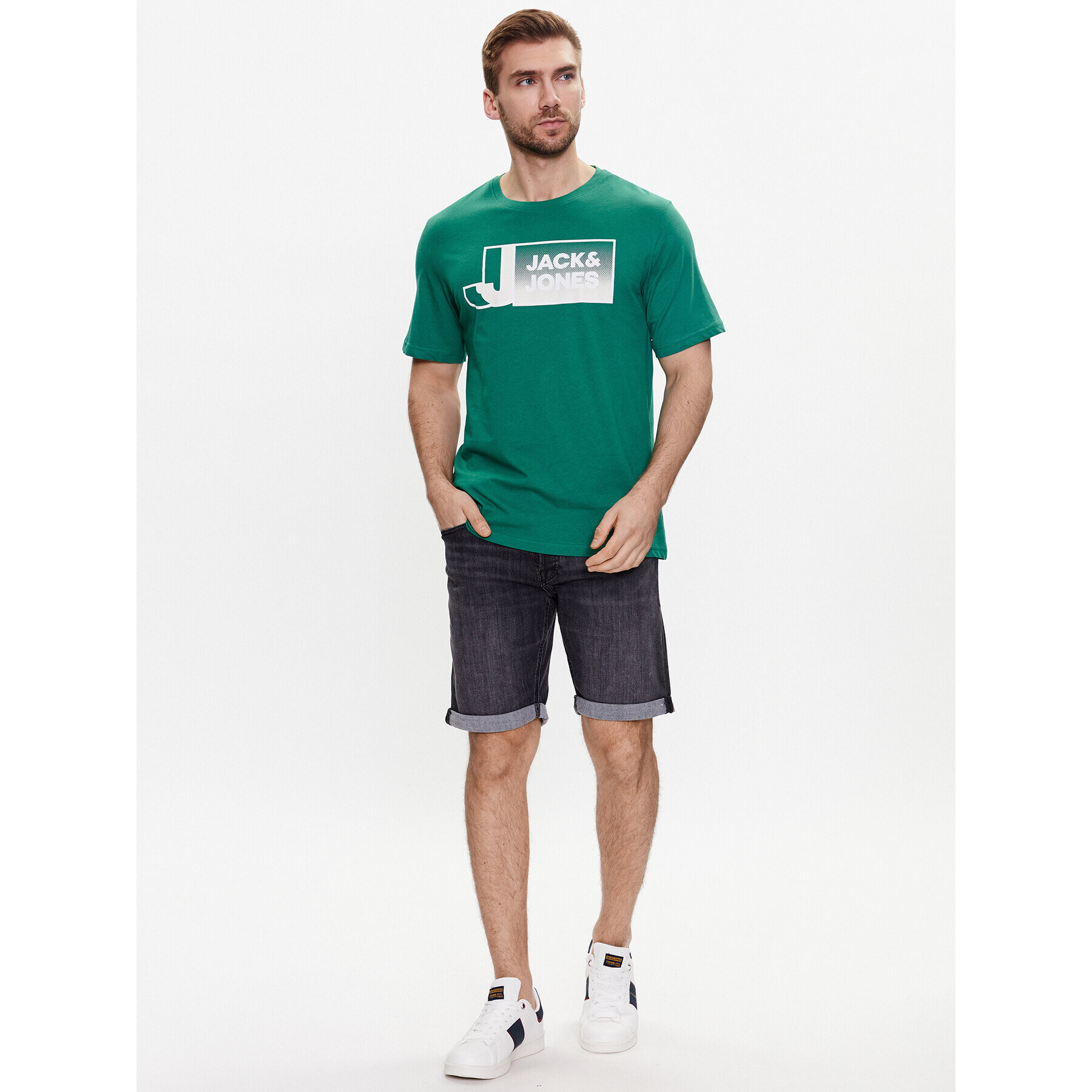 Jack&Jones Дънкови шорти Rick 12225902 Черен Regular Fit - Pepit.bg