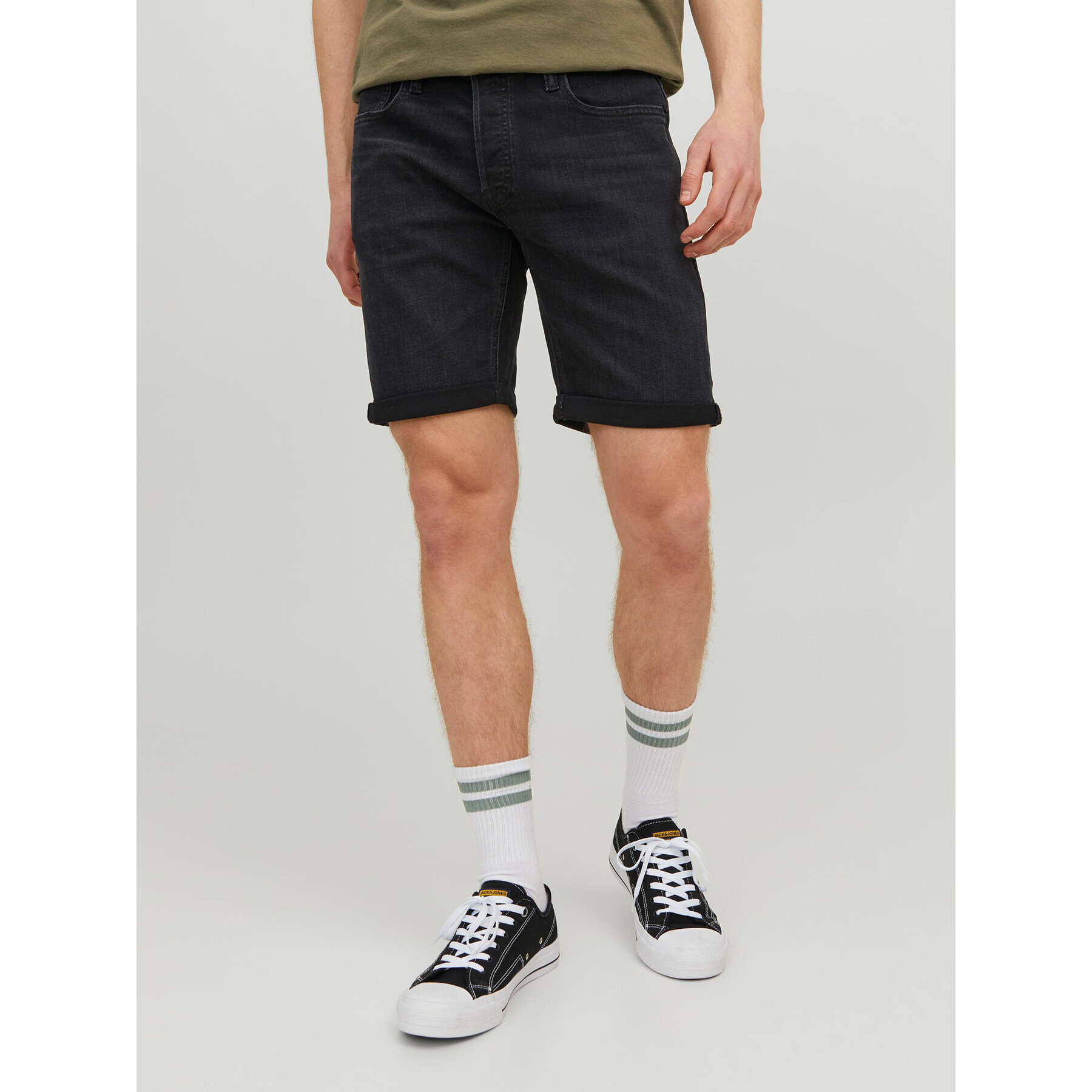 Jack&Jones Дънкови шорти Rick 12228278 Черен Regular Fit - Pepit.bg