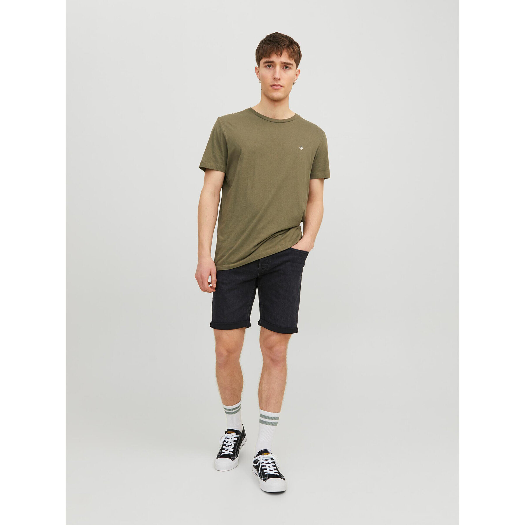 Jack&Jones Дънкови шорти Rick 12228278 Черен Regular Fit - Pepit.bg