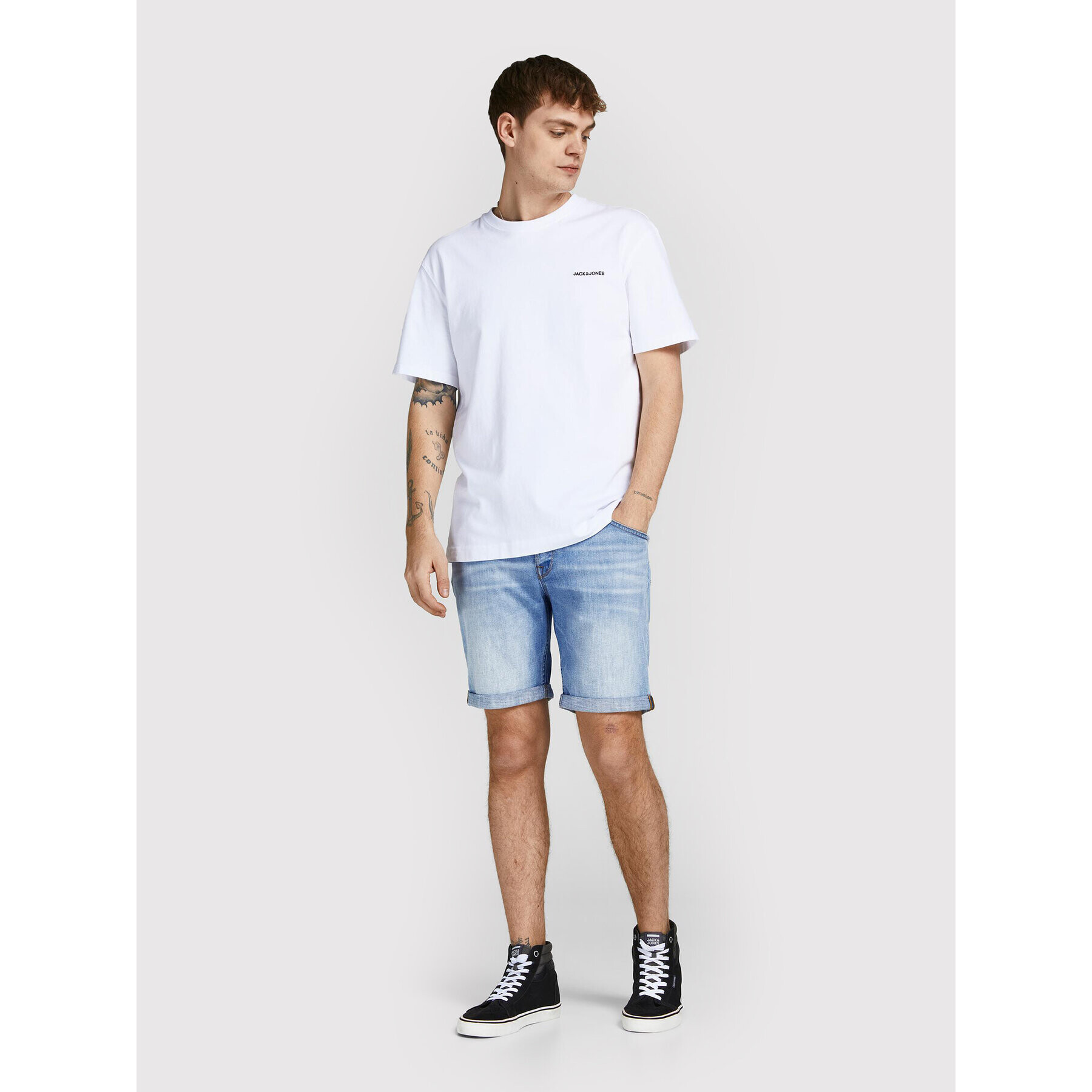 Jack&Jones Дънкови шорти Rick Fox 12201628 Син Regular Fit - Pepit.bg