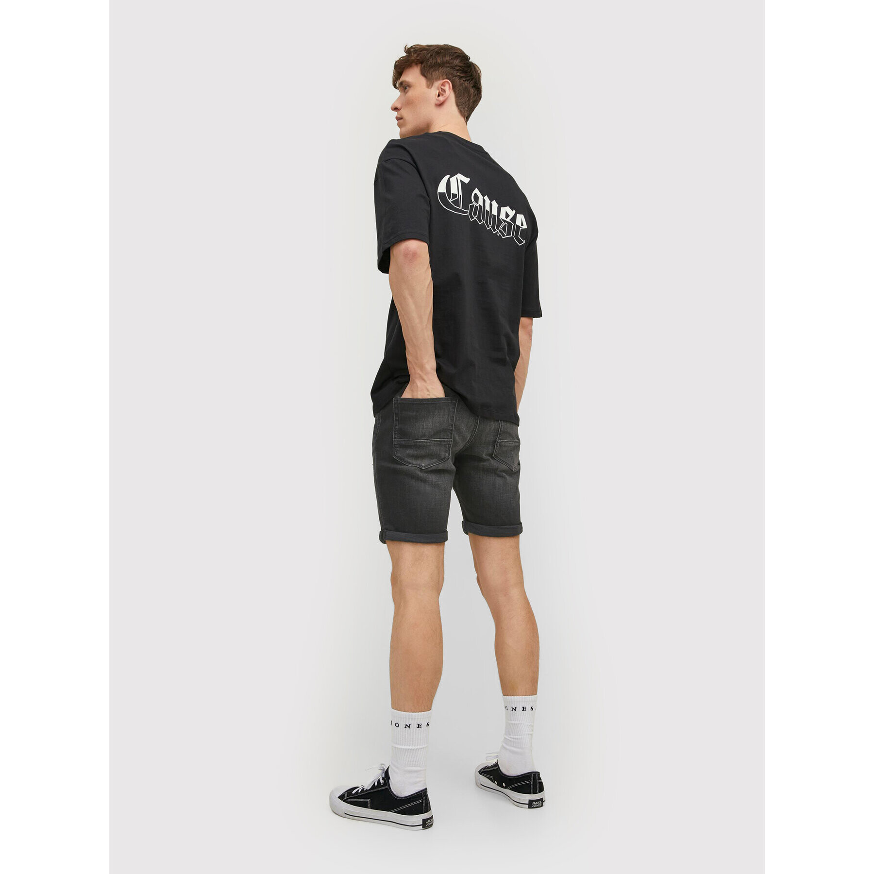 Jack&Jones Дънкови шорти Rick Fox 12201634 Черен Regular Fit - Pepit.bg