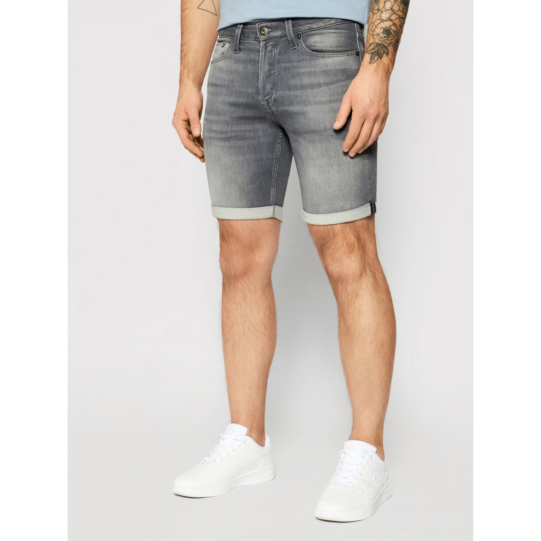 Jack&Jones Дънкови шорти Rick Icon 12166268 Сив Regular Fit - Pepit.bg