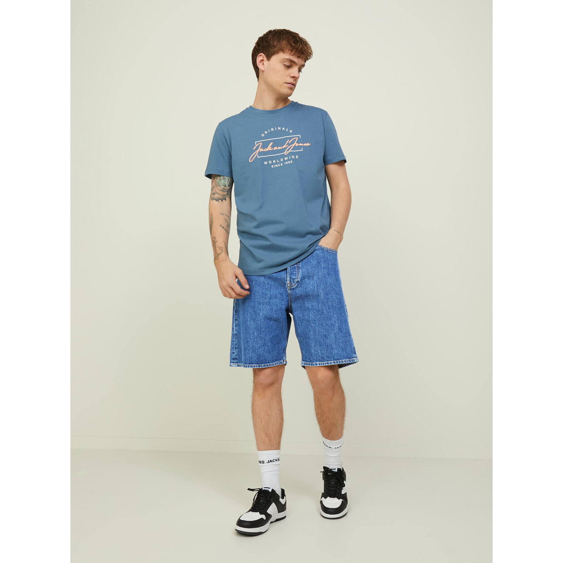 Jack&Jones Дънкови шорти Tony 12209803 Син Baggy Fit - Pepit.bg