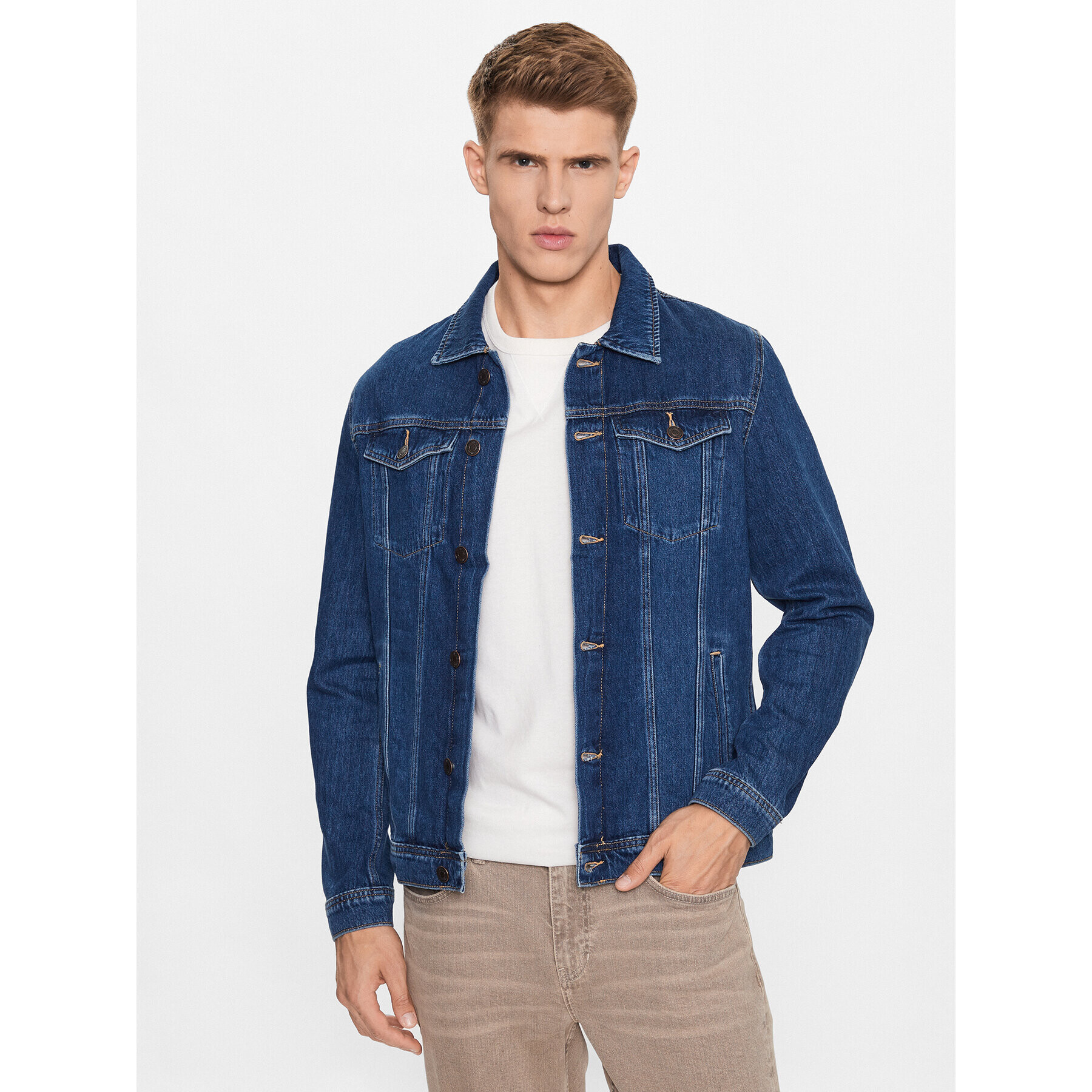 Jack&Jones Дънково яке Jean 12237196 Тъмносин Regular Fit - Pepit.bg