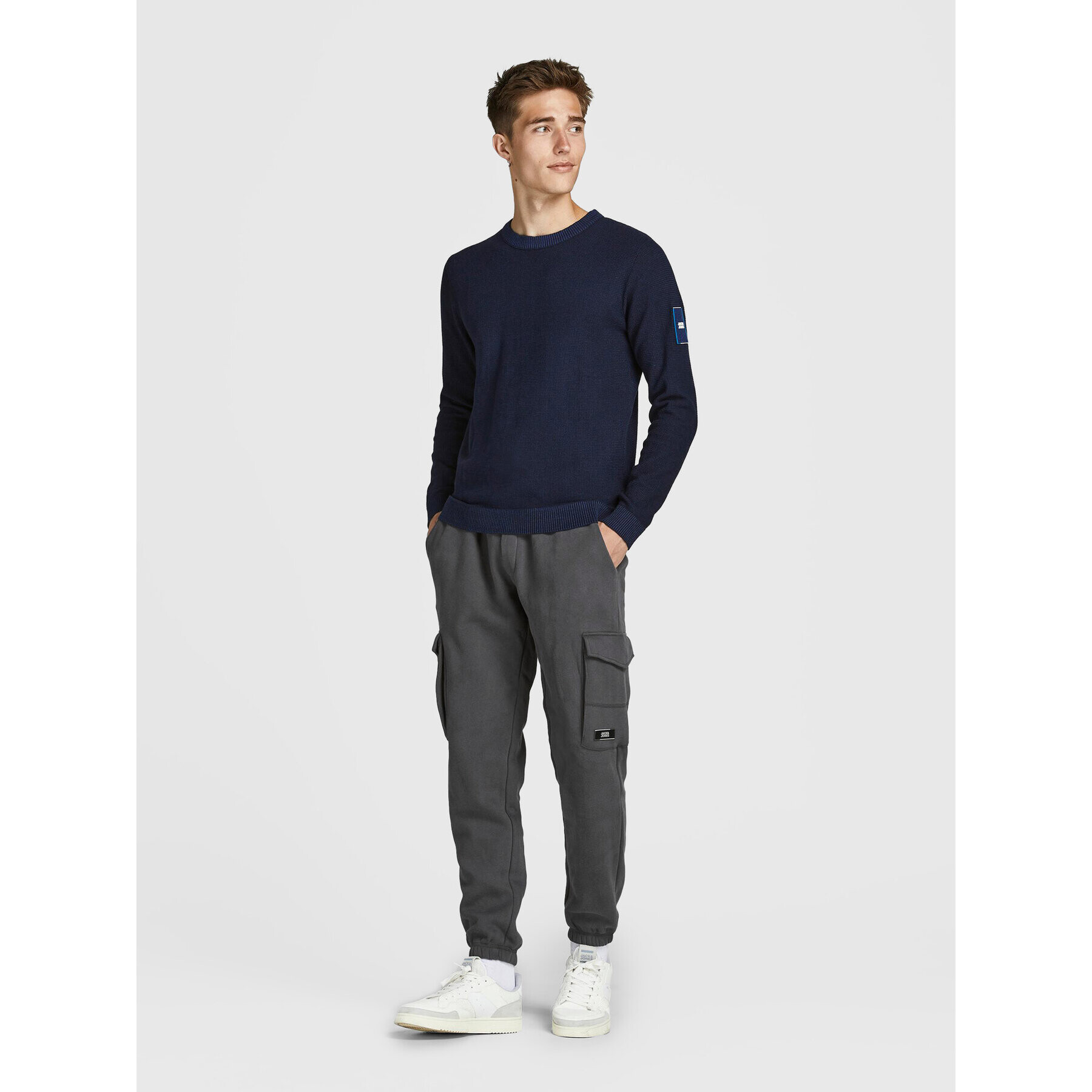 Jack&Jones Долнище анцуг Gordon 12195583 Сив Regular Fit - Pepit.bg